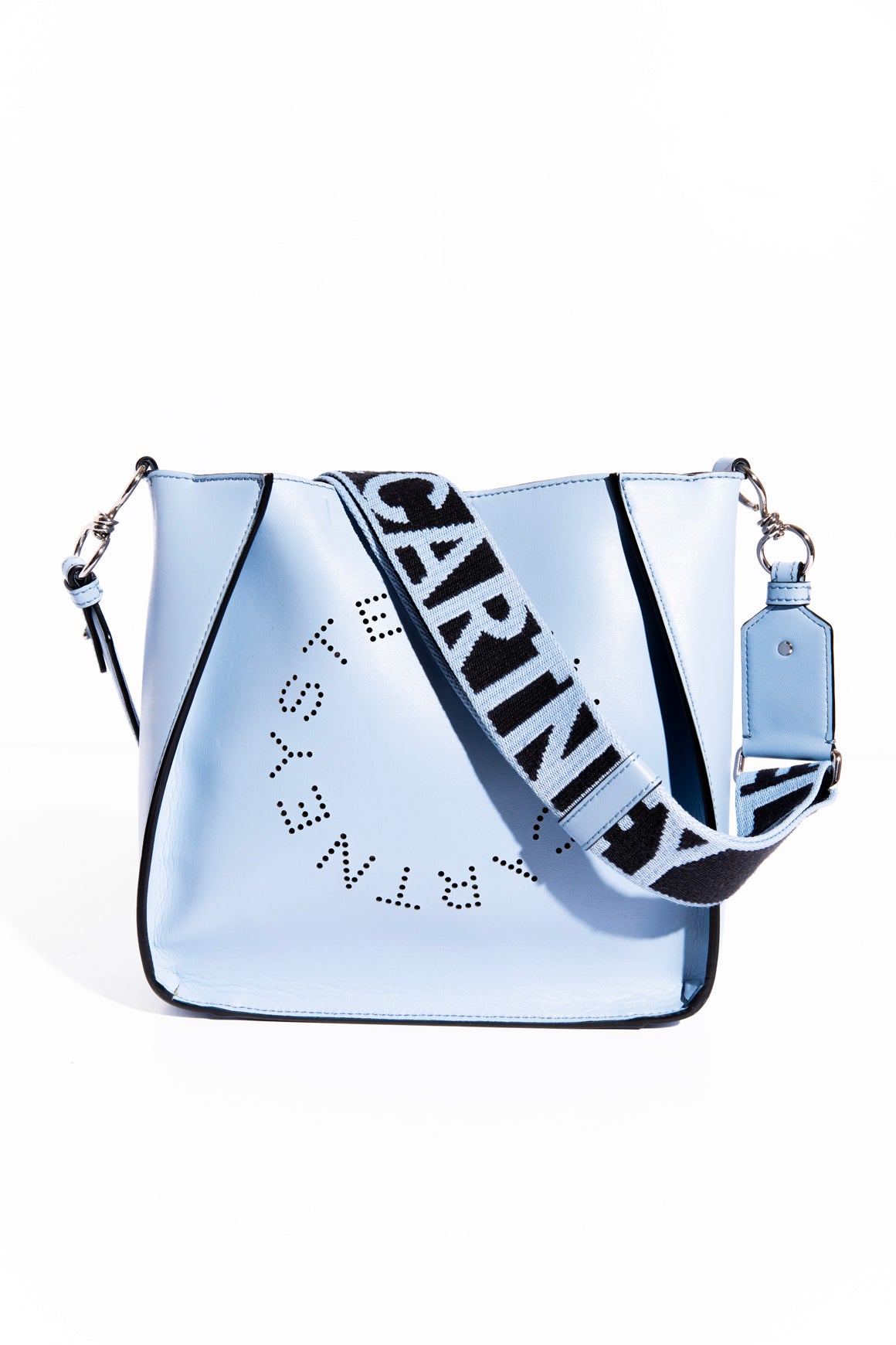 STELLA MCCARTNEY Light Blue Logo Square Crossbody Bag