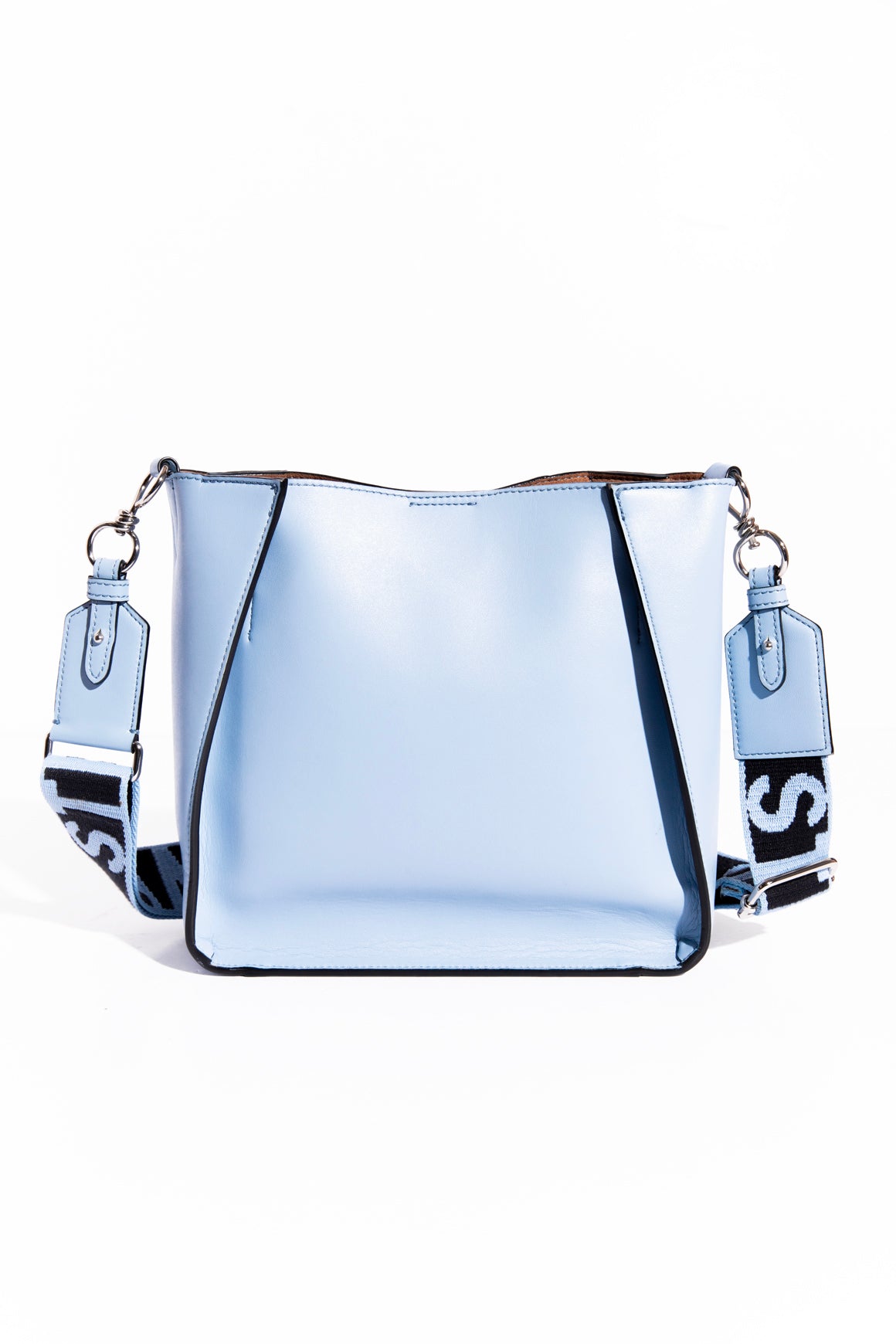 STELLA MCCARTNEY Light Blue Logo Square Crossbody Bag