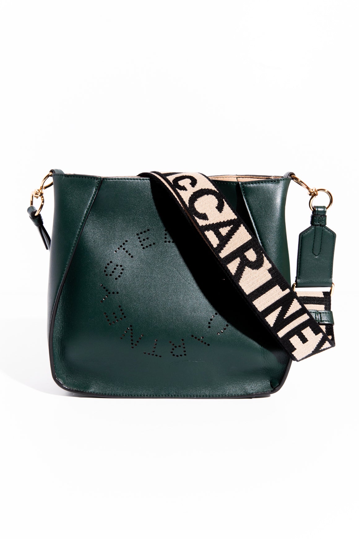 STELLA MCCARTNEY Green Logo Square Crossbody Bag