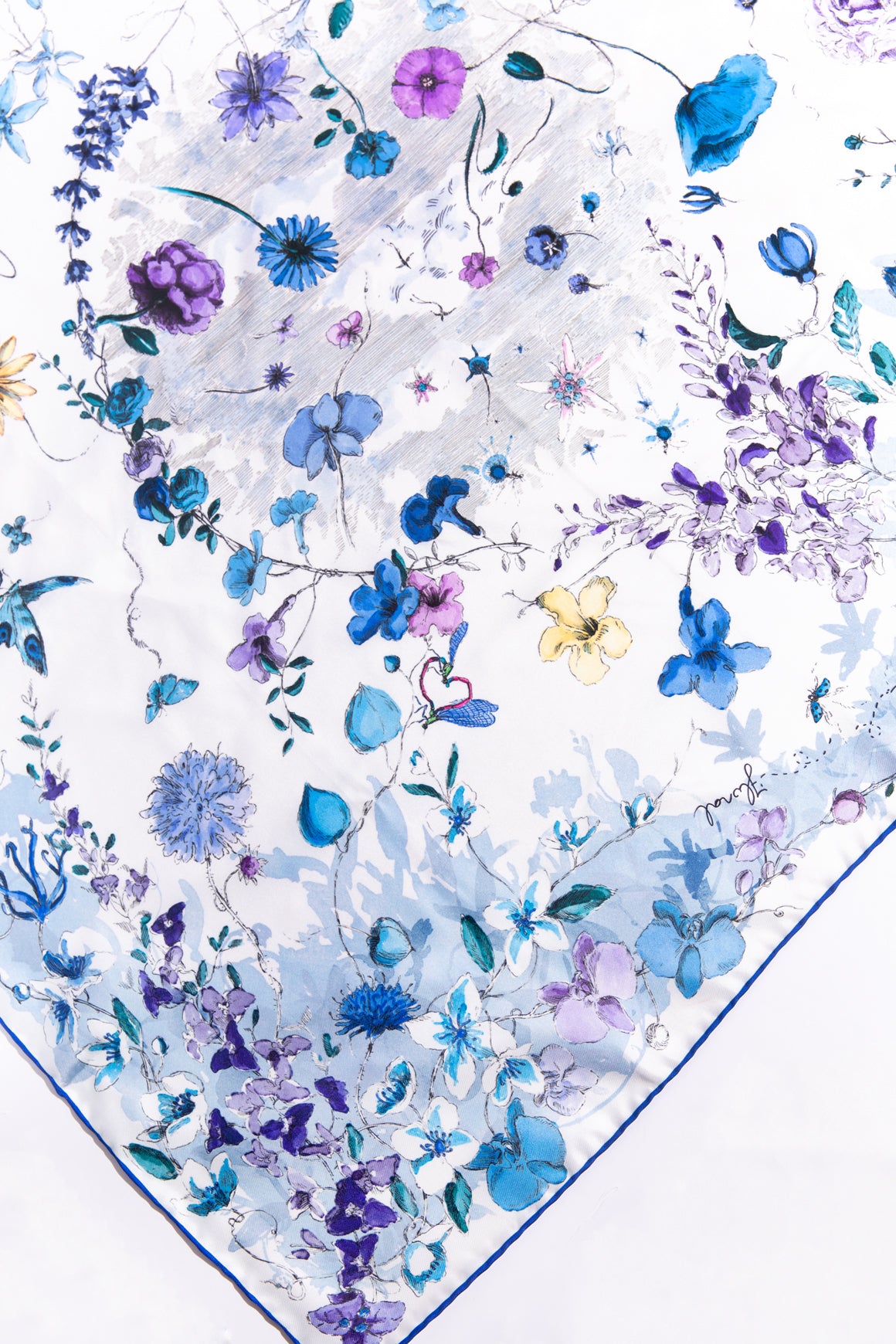 CHRISTIAN DIOR Floral Large Silk Scarf