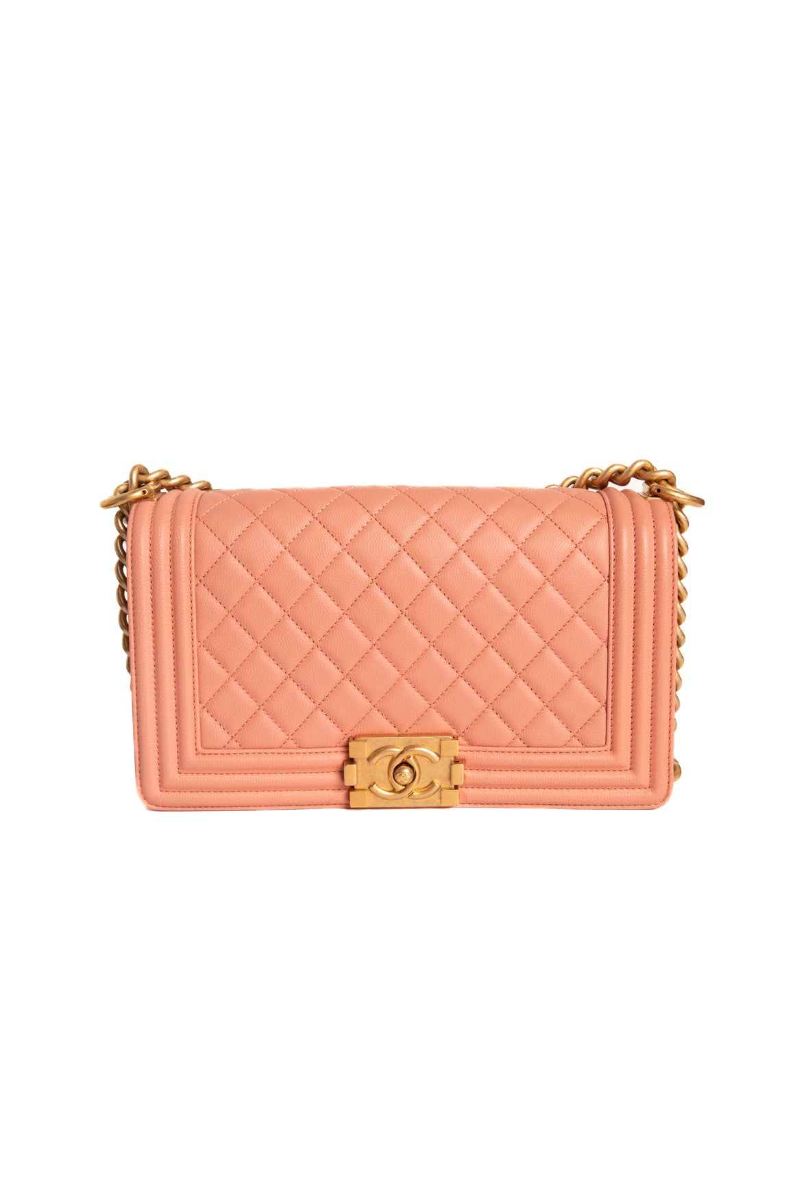 2017 CHANEL Blush Pink Aged Gold Boy Bag