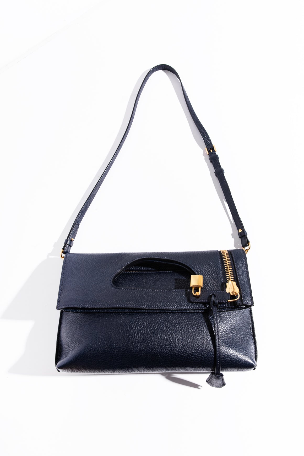 TOM FORD Navy Alix Fold Over Crossbody Bag MOSS Consignment