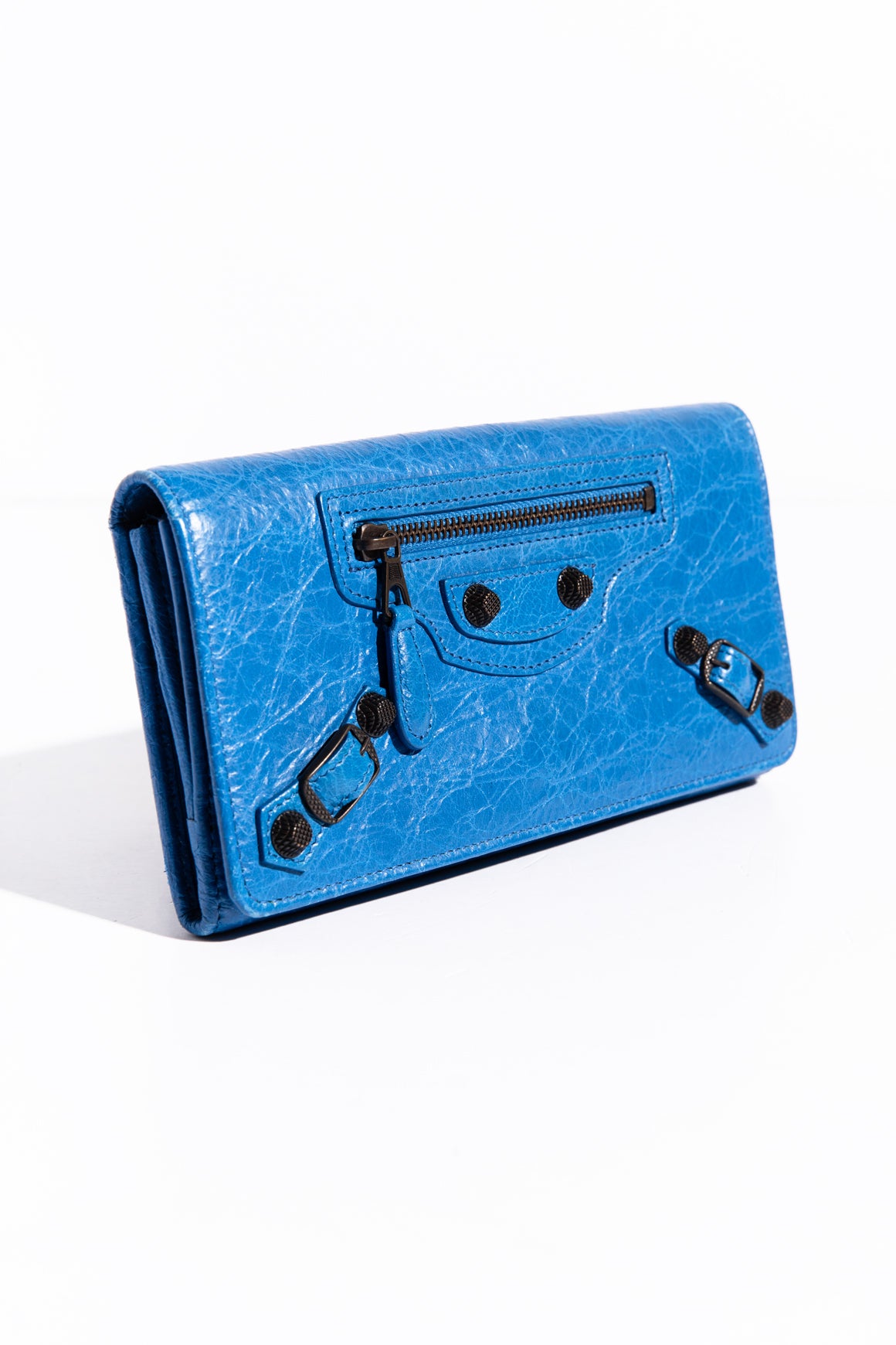 BALENCIAGA Blue Leather "Le City" Wallet