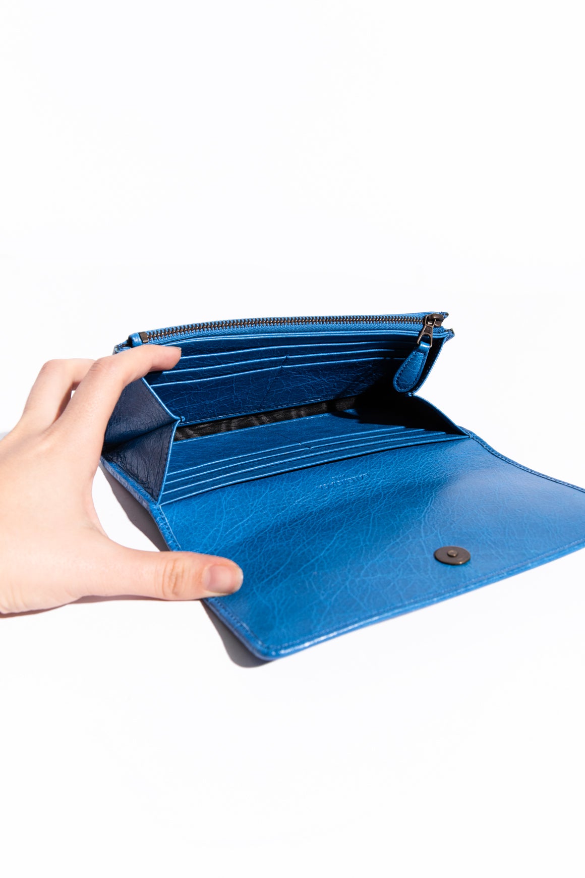 BALENCIAGA Blue Leather "Le City" Wallet