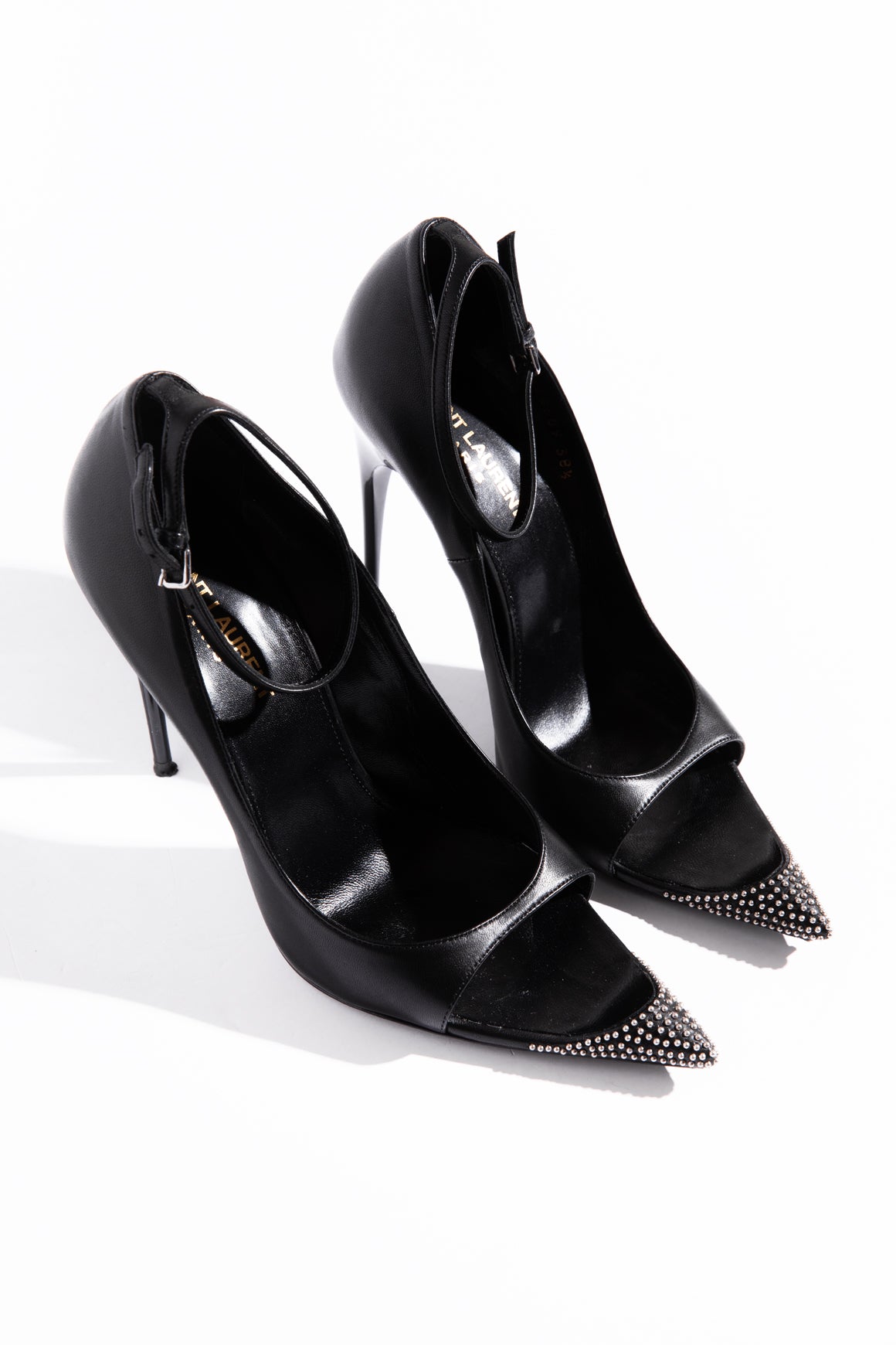 SAINT LAURENT Black "Palace 105" Pumps (Sz. 38.5)