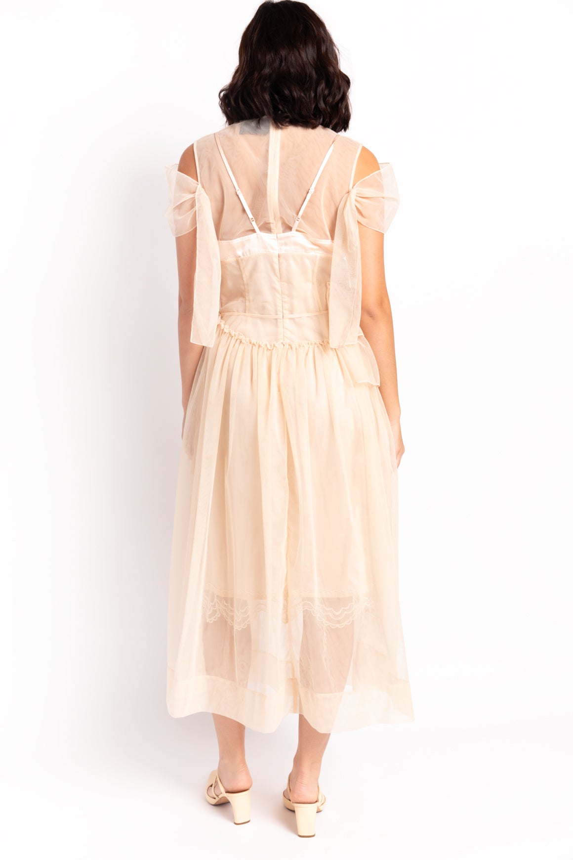 SIMONE ROCHA Nude Tulle Midi Dress