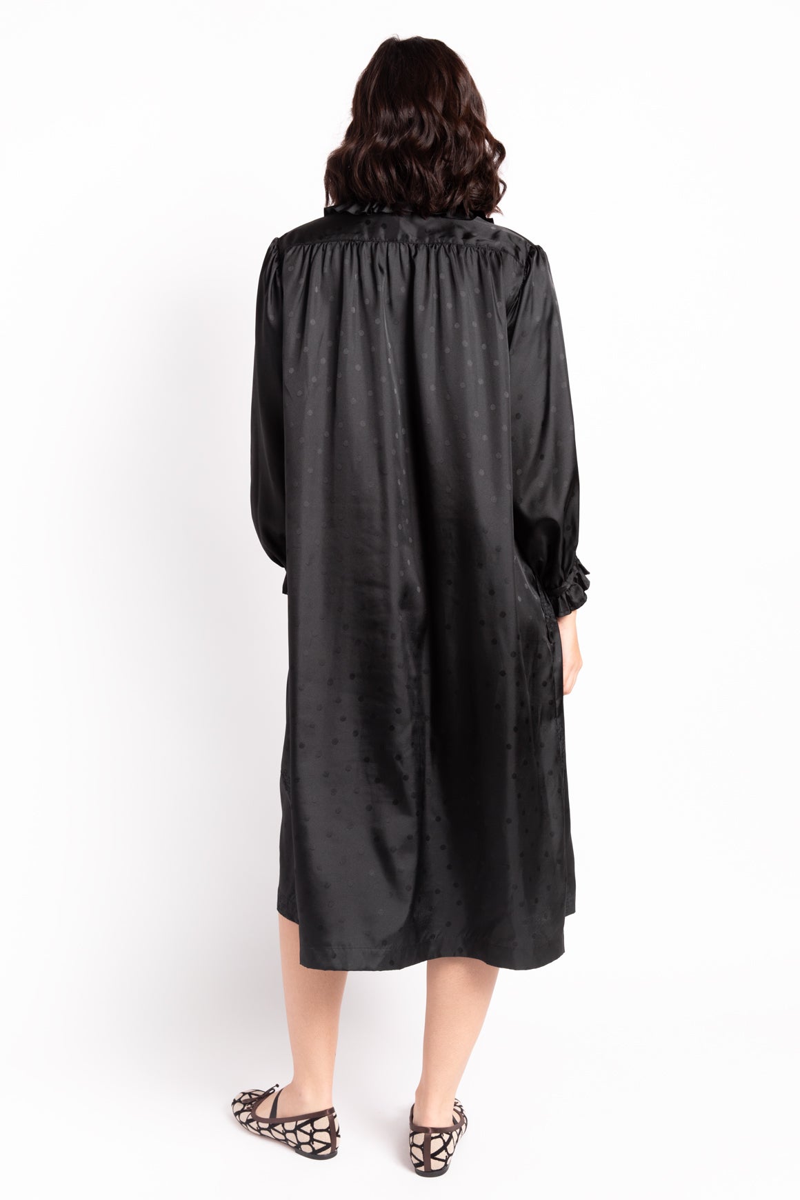 COMME DES GARCONS Black Embroidered Midi Dress