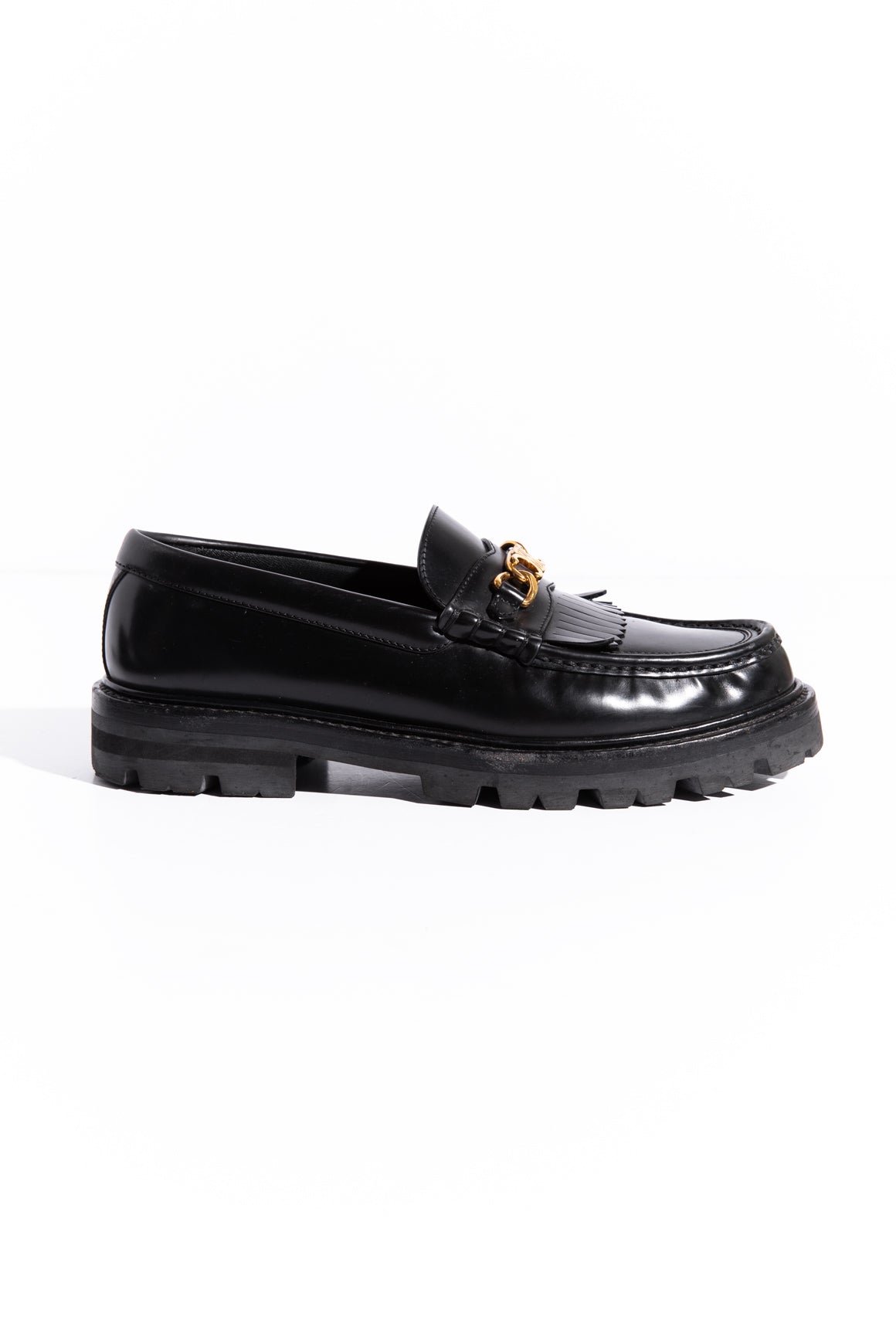 CELINE Black Leather "Margaret" Loafers (Sz. 39.5)