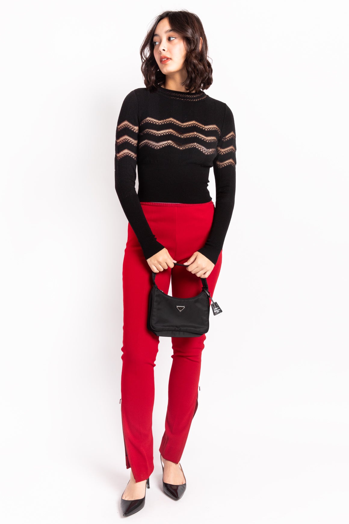 ALAIA Black Cropped Sweater