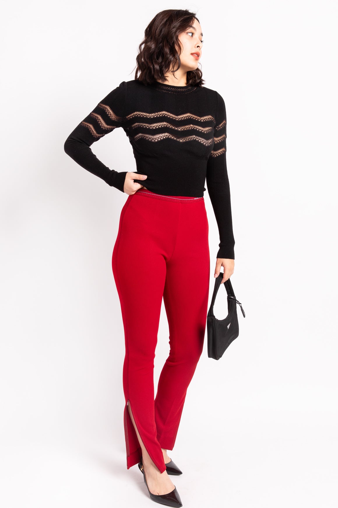 PRADA Red Leggings