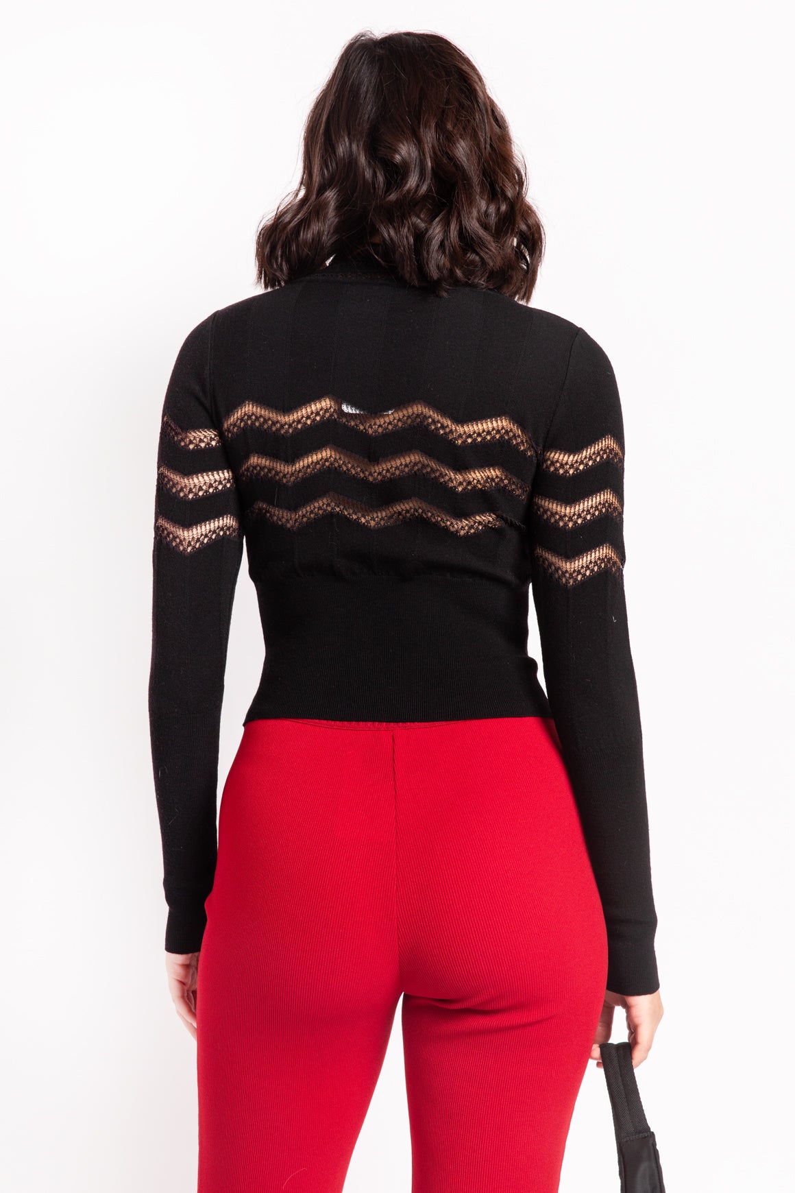 ALAIA Black Cropped Sweater