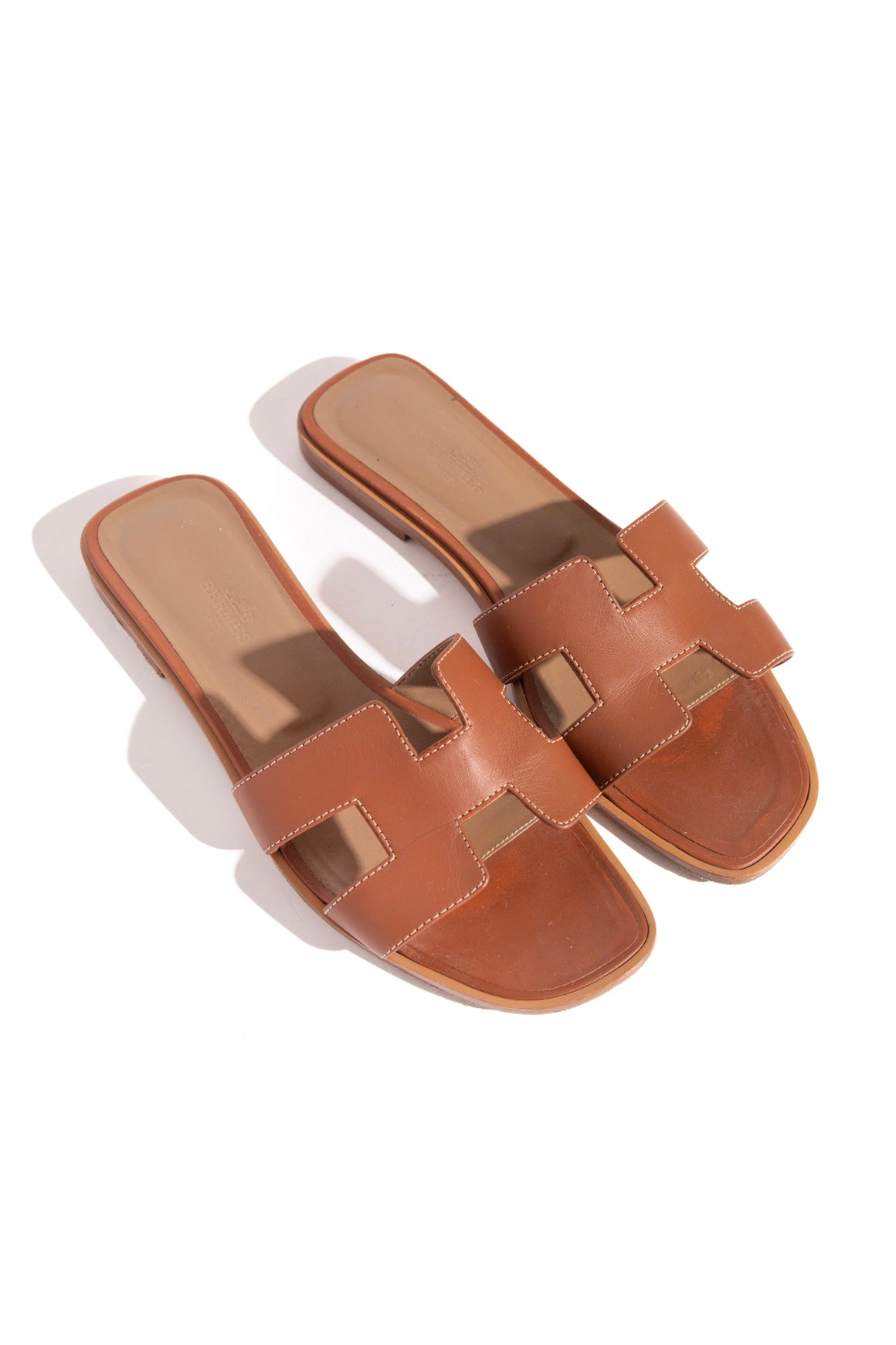 HERMES Tan Oran Sandals (Sz. 38)