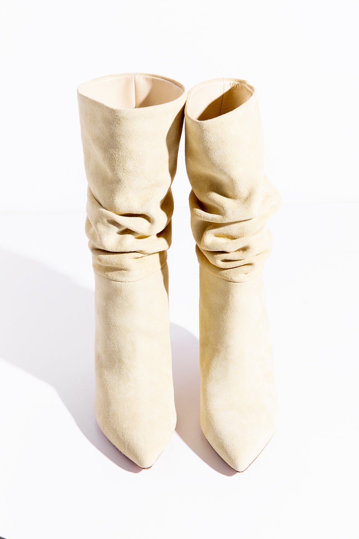 PARIS TEXAS Yellow Suede Slouchy Boots (Sz. 36)