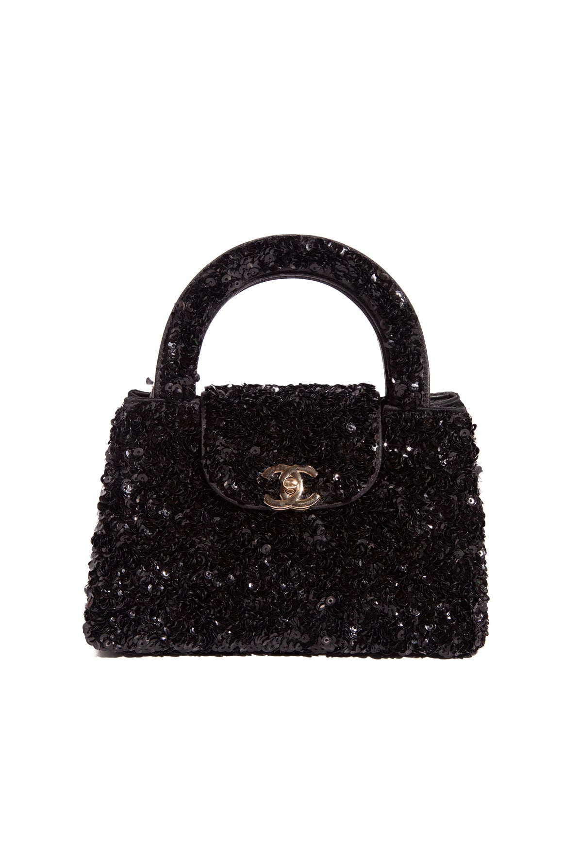2026 CHANEL Black Sequin Mini Shopping Bag