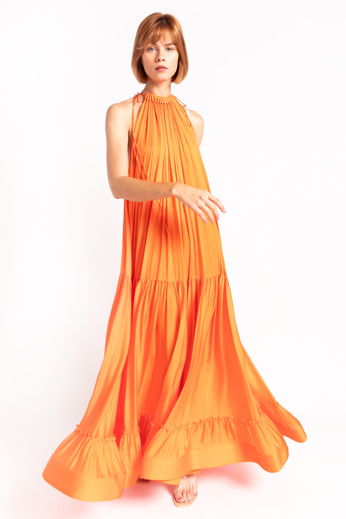 STELLA MCCARTNEY Orange Halter Gown