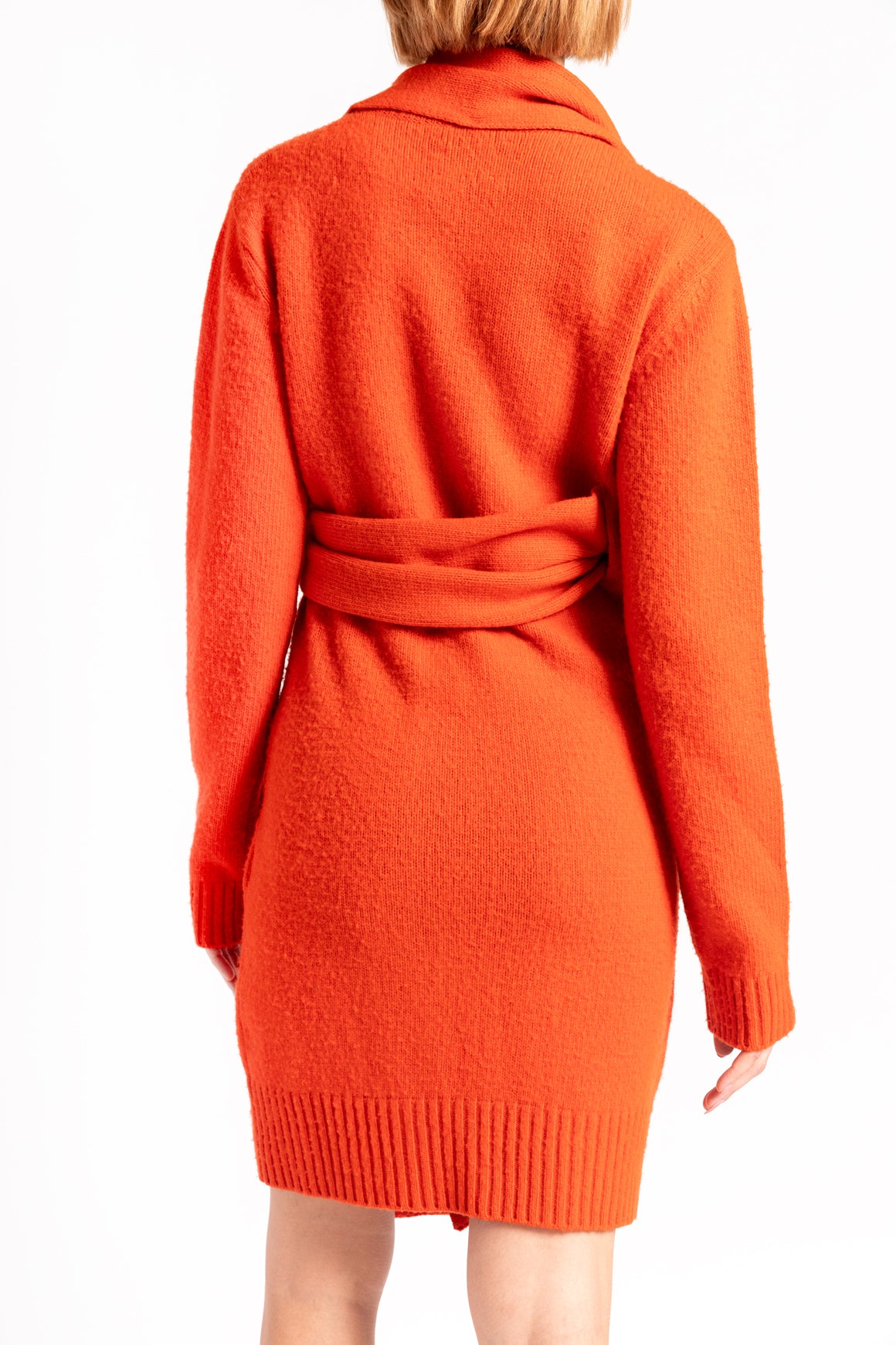 BOTTEGA VENETA Orange Wrap Sweater Dress