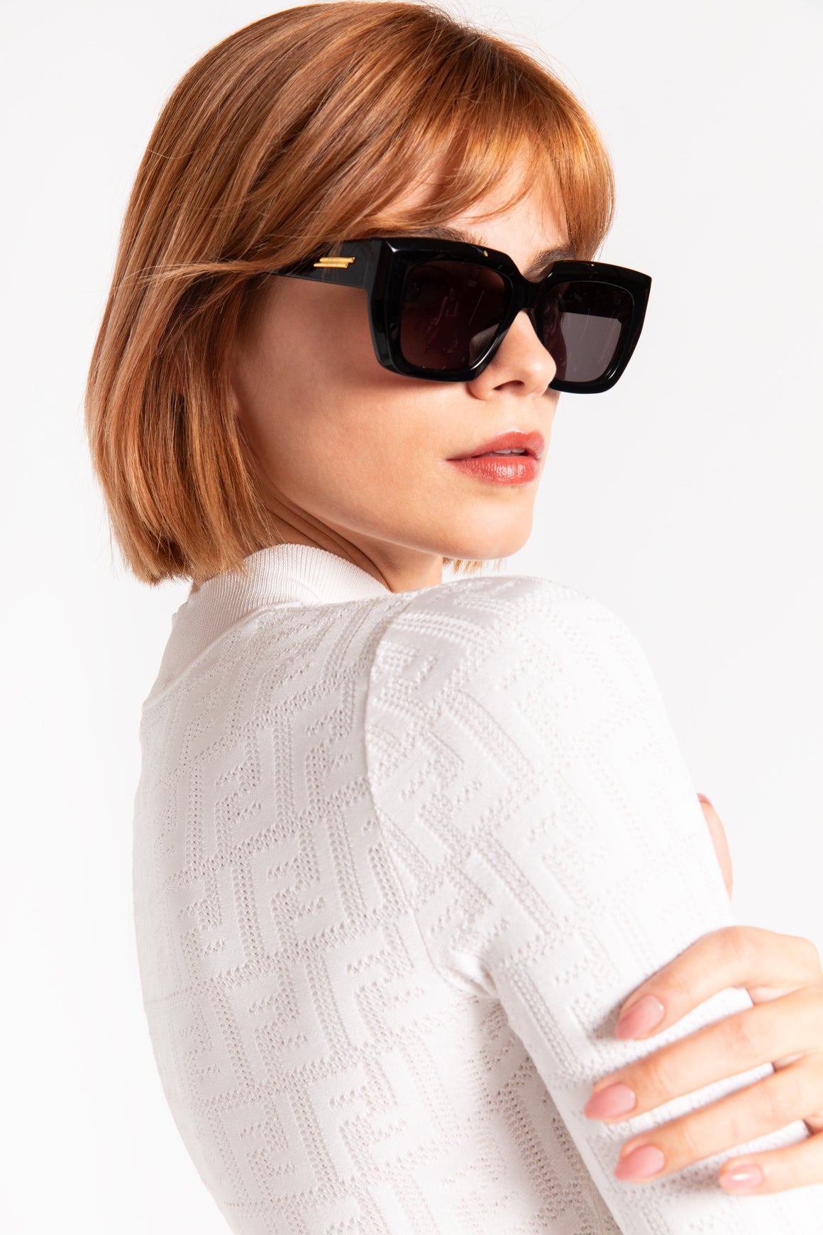 BOTTEGA VENETA Black Butterfly Frame Sunglasses