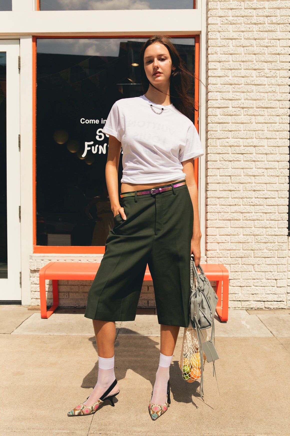 AMI PARIS Olive Green Wool Culotte Shorts (Sz. M)