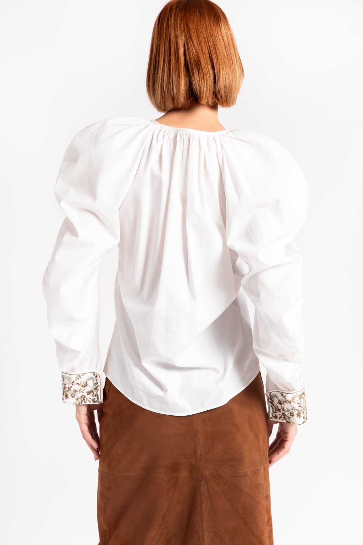 ALEXANDER MCQUEEN White Mutton Style Blouse