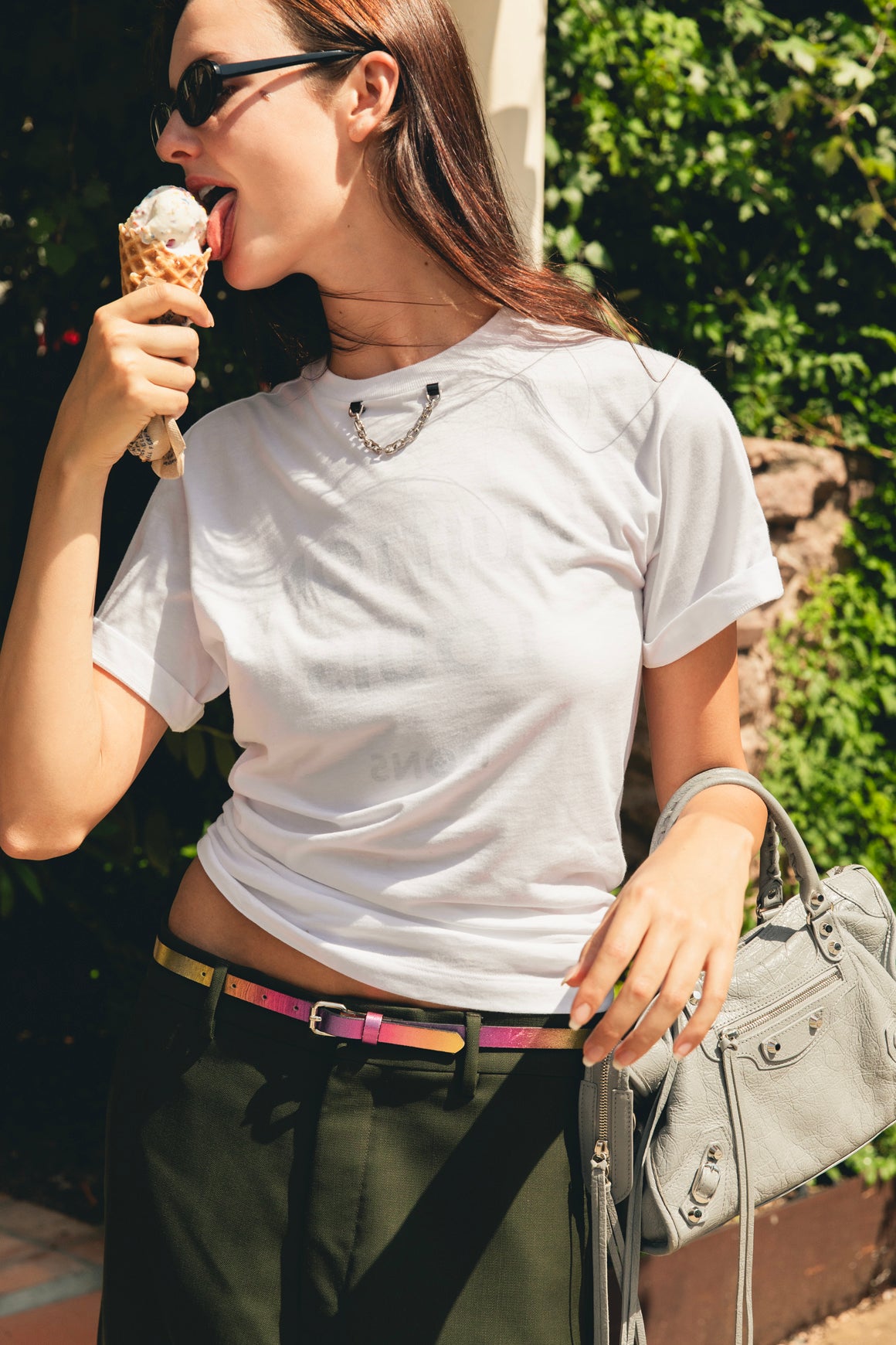 LOUIS VUITTON White "Inside Out" Printed T-Shirt (Sz. M)