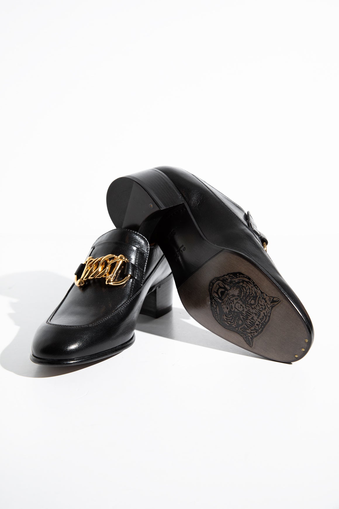 GUCCI Black Leather Chain Horsebit "Ice Lolly" Loafer (Sz. 36 1/2)