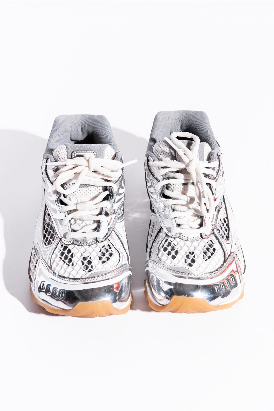 BOTTEGA VENETA Silver "Orbit" Sneakers (Sz. 38)