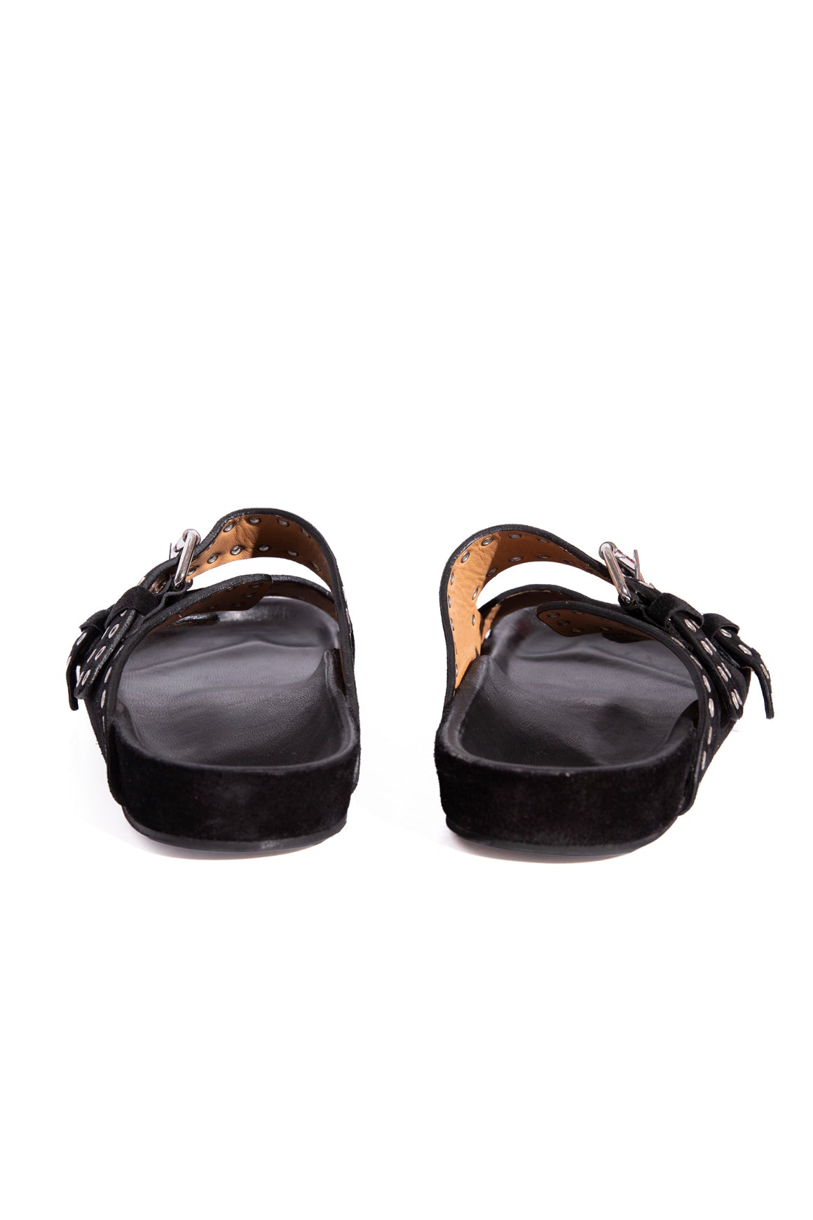 ISABEL MARANT Black Suede Grommet Slide Sandals (Sz. 40)