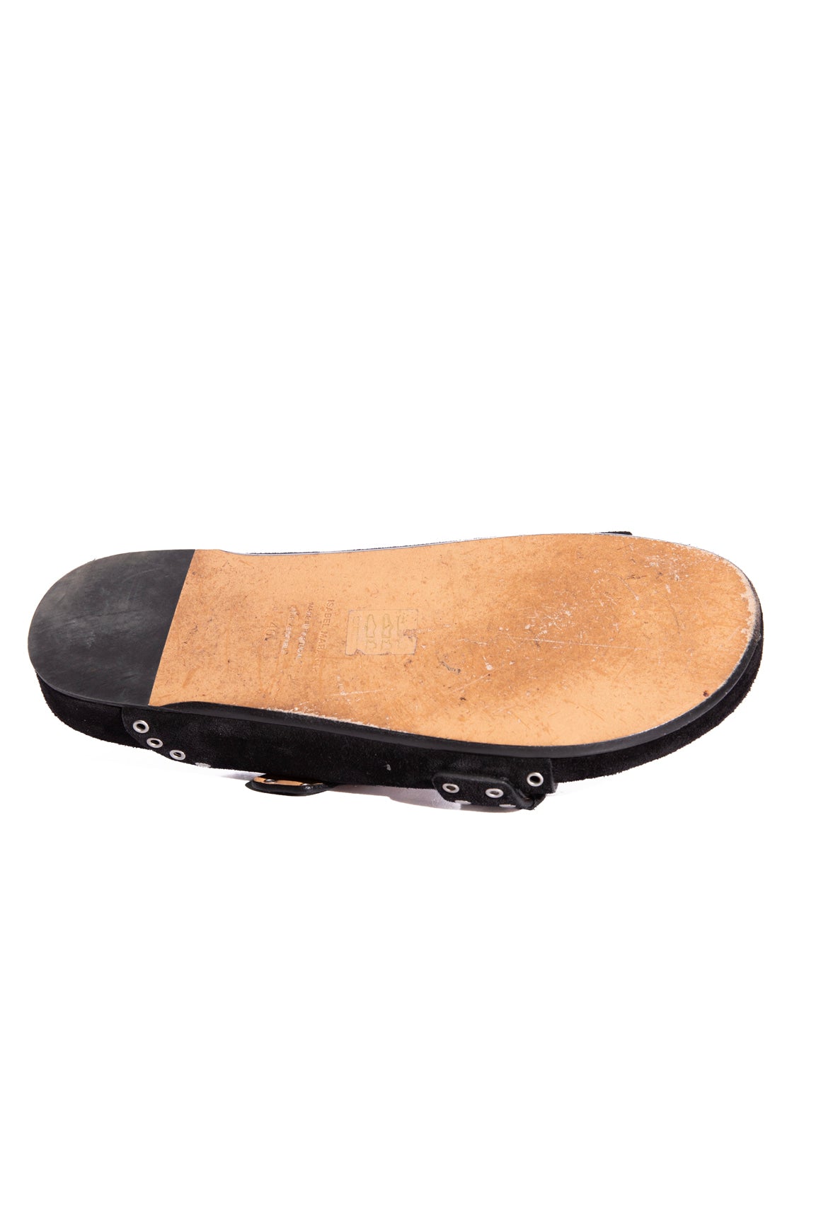 ISABEL MARANT Black Suede Grommet Slide Sandals (Sz. 40)