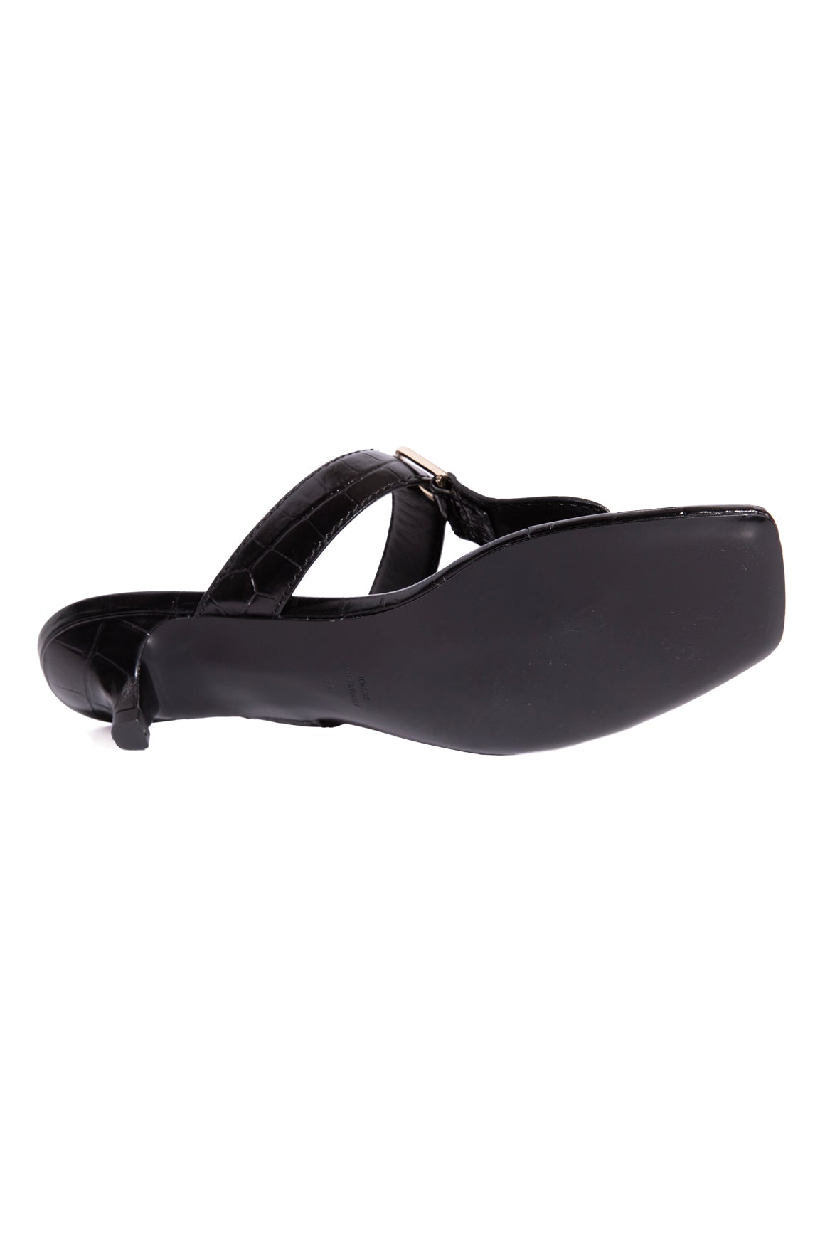 TOTEME Black Crocodile Buckle Thong Sandals (Sz. 39)