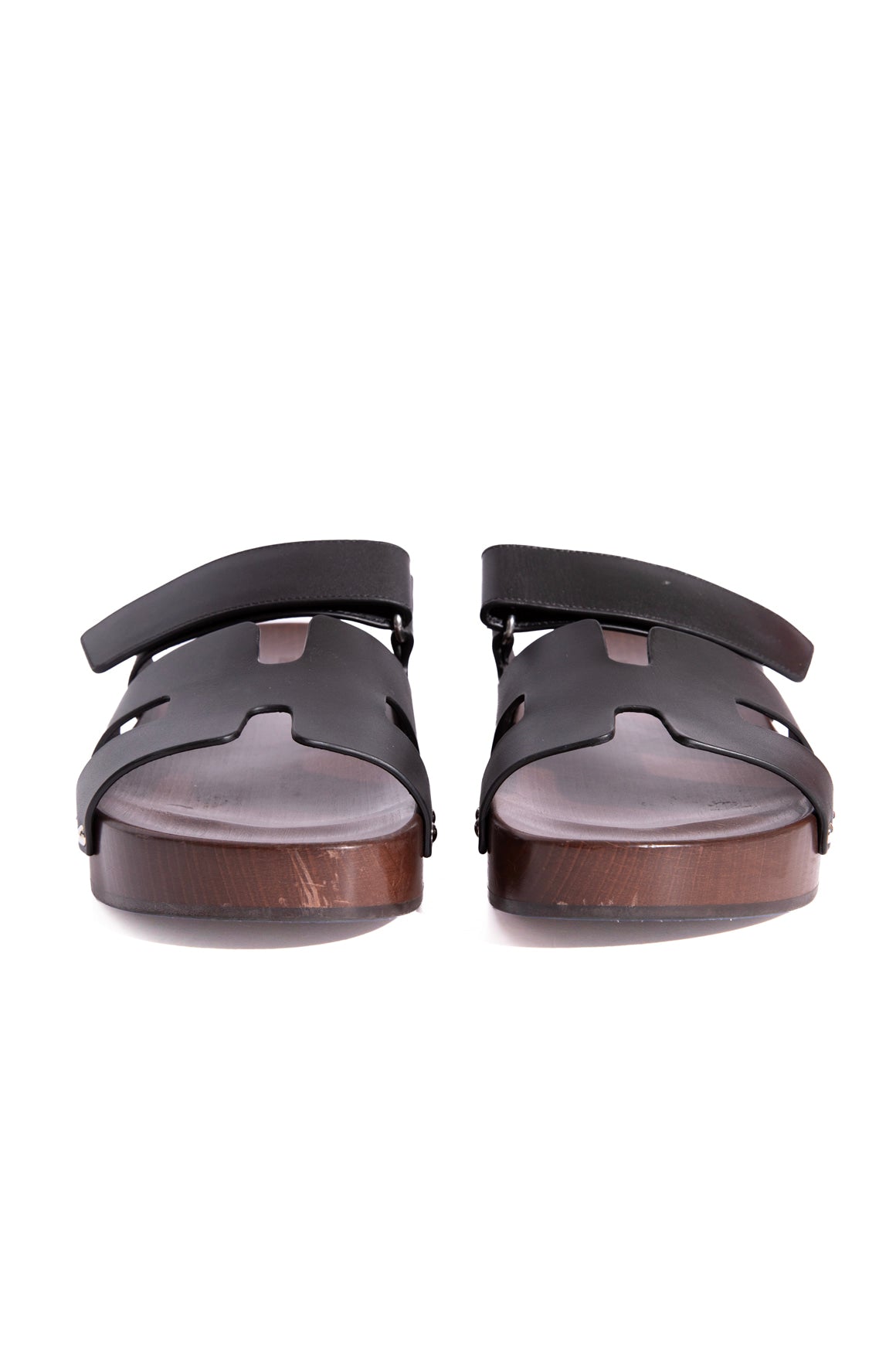 HERMES Black Kos Wooden Clog (Sz. 39)