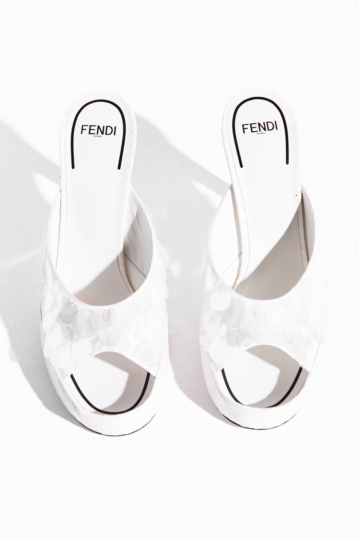 FENDI White Sequin Heels (Sz. 39)