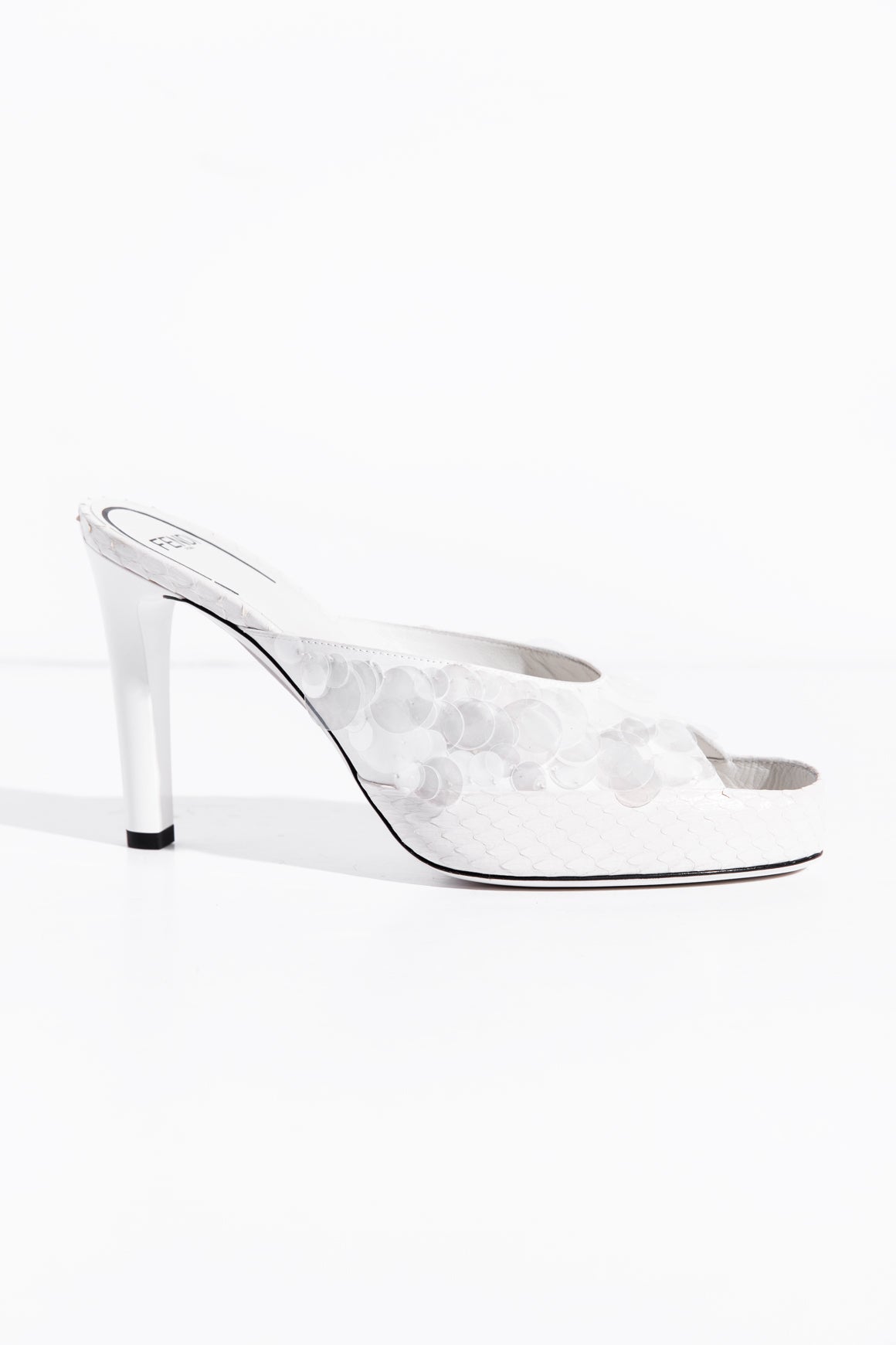 FENDI White Sequin Heels (Sz. 39)