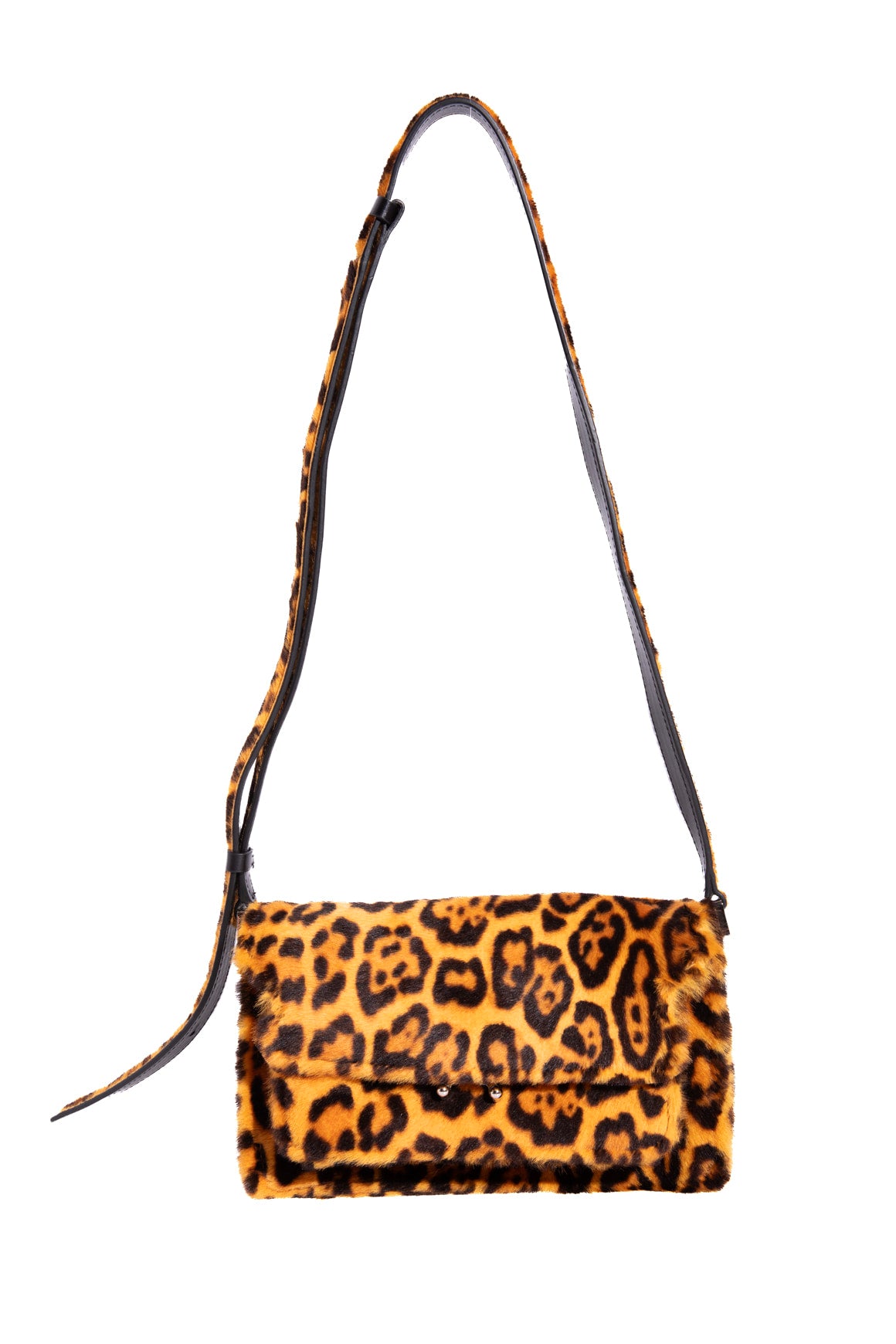 MARNI Leopard Mohair Flap  "Soft Trunk" Bag