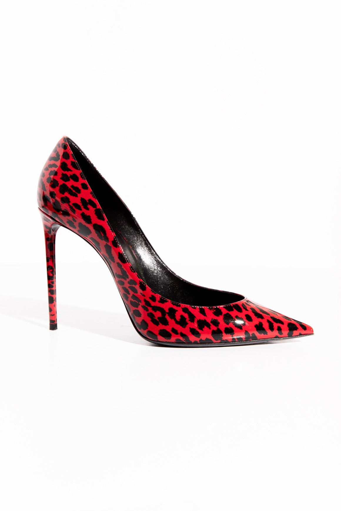 SAINT LAURENT Red Leopard Patent Pumps (Sz.40)
