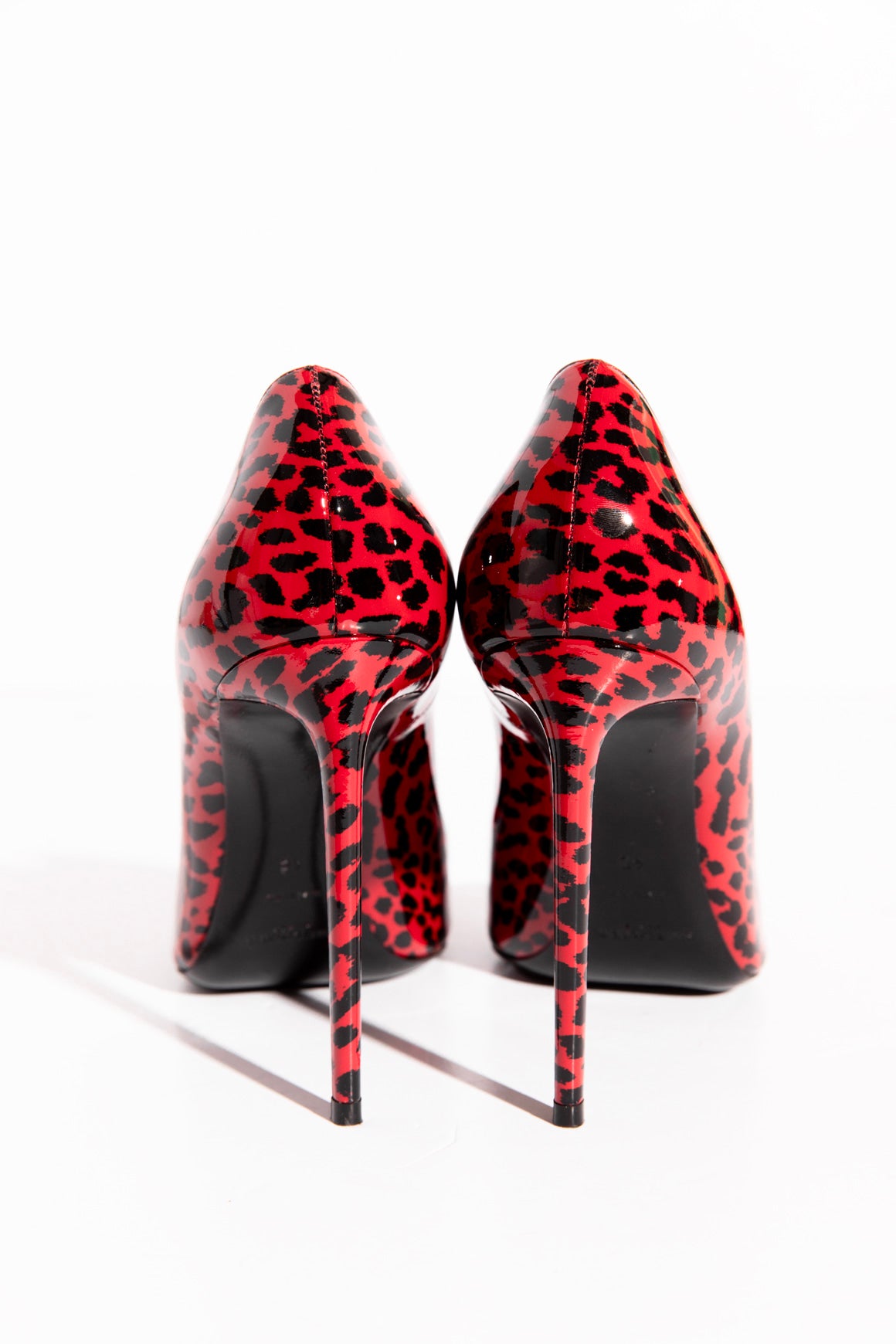 SAINT LAURENT Red Leopard Patent Pumps (Sz.40)