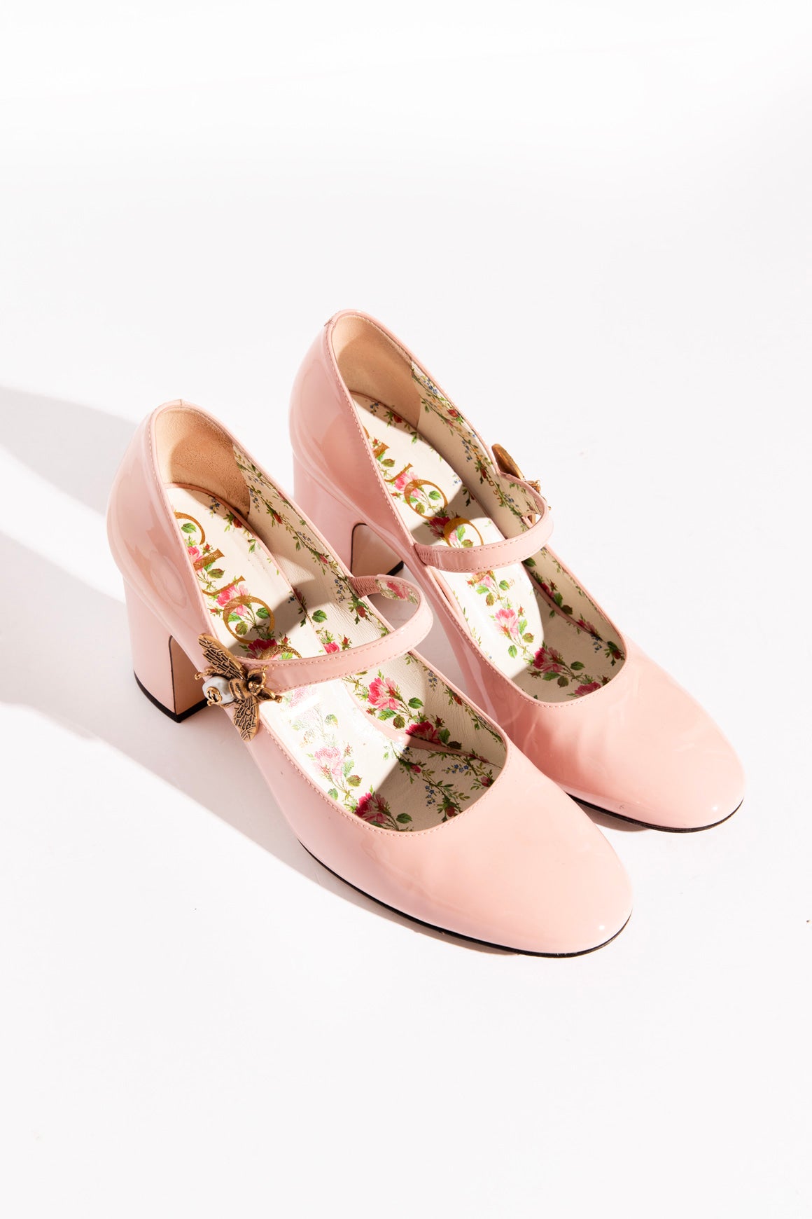 GUCCI Pink Patent Maryjane Heels (Sz.38.5)