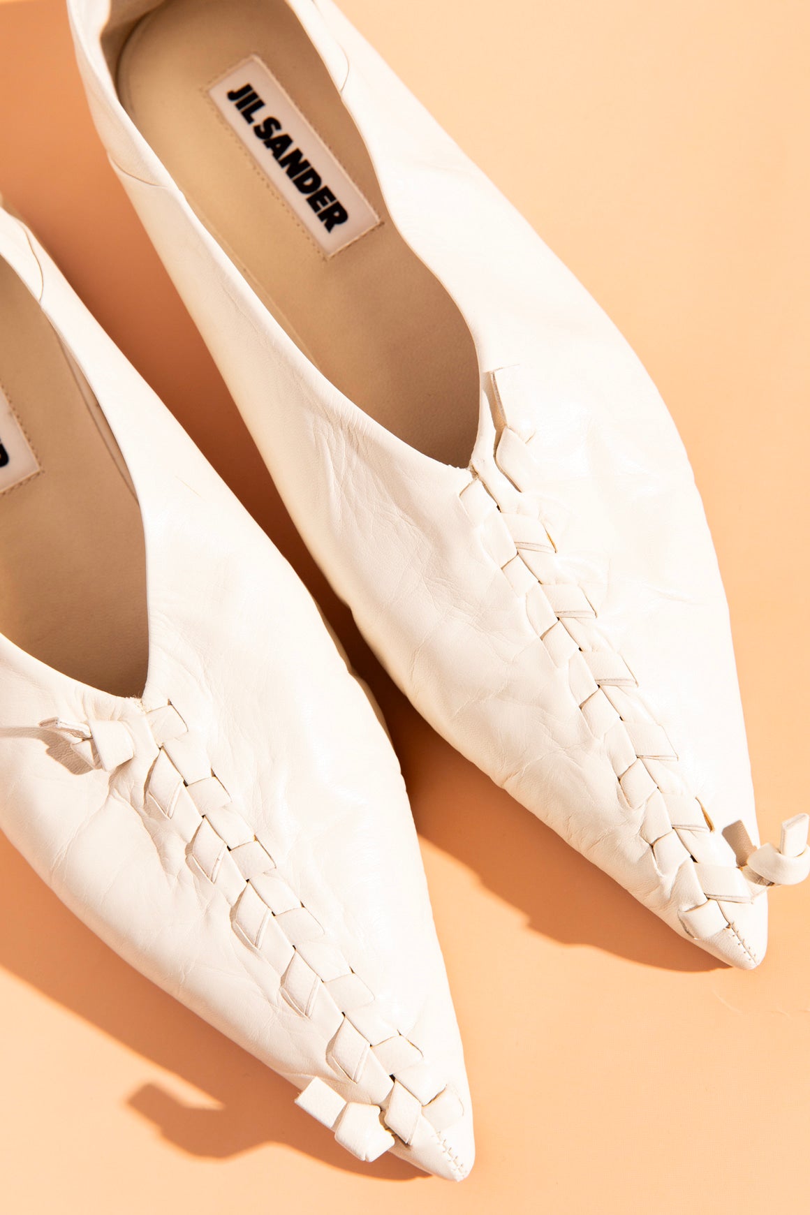 JIL SANDER Beige Corset Pointed Glove Flats (Sz.36)