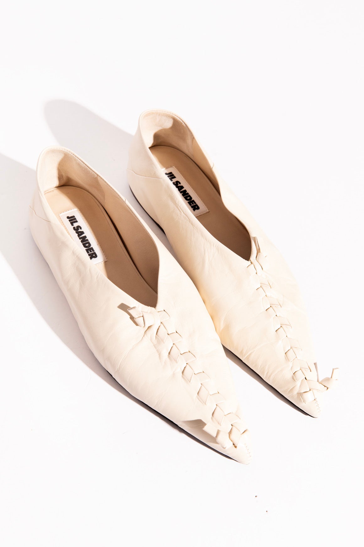 JIL SANDER Beige Corset Pointed Glove Flats (Sz.36)