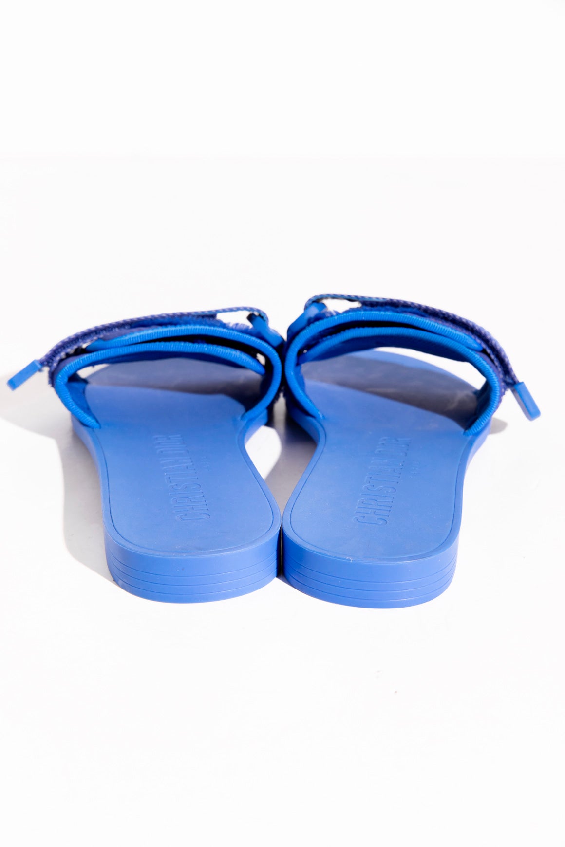 CHRISTIAN DIOR Cobalt Blue Rubber Slides (Sz.36)