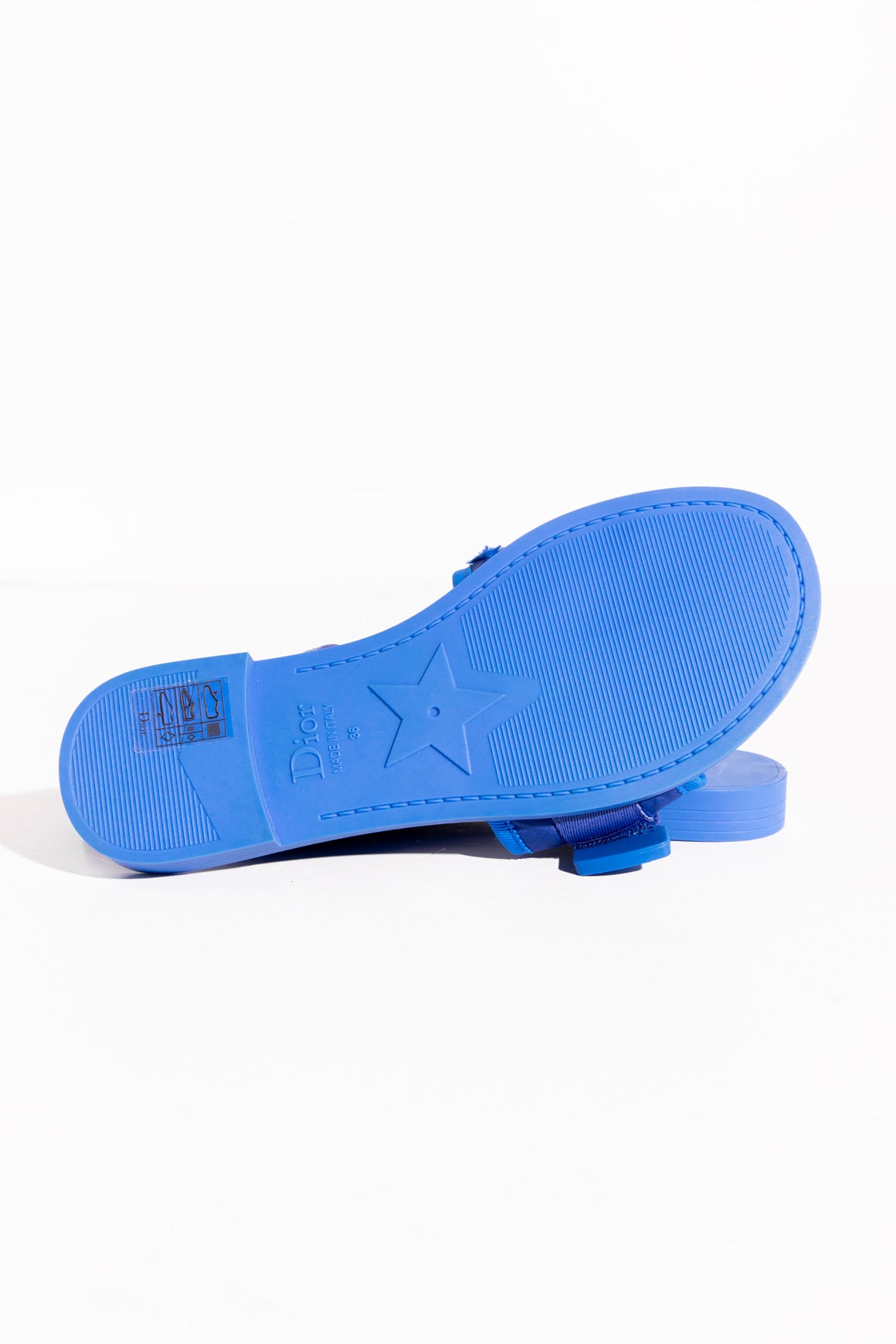 CHRISTIAN DIOR Cobalt Blue Rubber Slides (Sz.36)