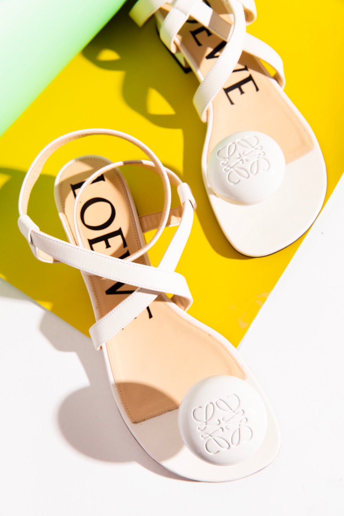 LOEWE White Calle Pebble Sandal (Sz.37)