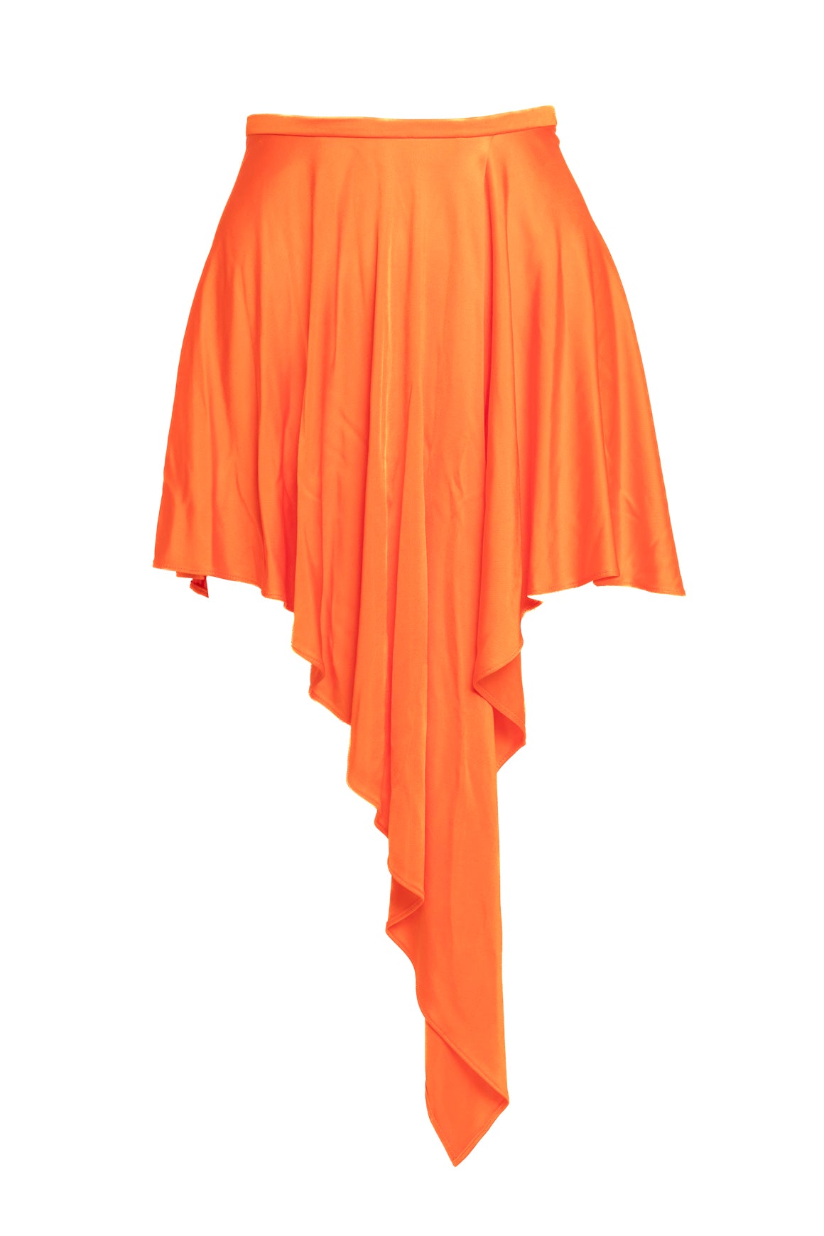 STELLA MCCARTNEY Orange Asymmetric Draped Skirt (Sz. M)