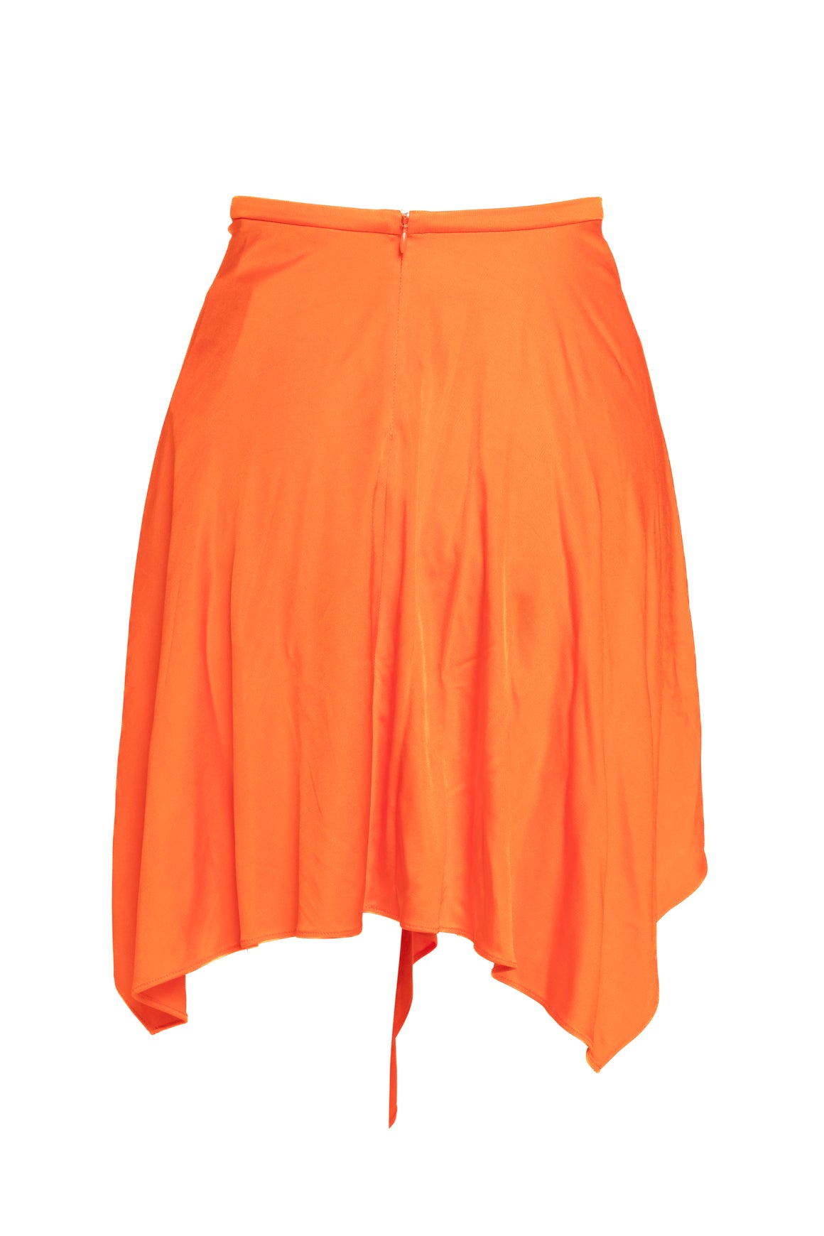 STELLA MCCARTNEY Orange Asymmetric Draped Skirt (Sz. M)