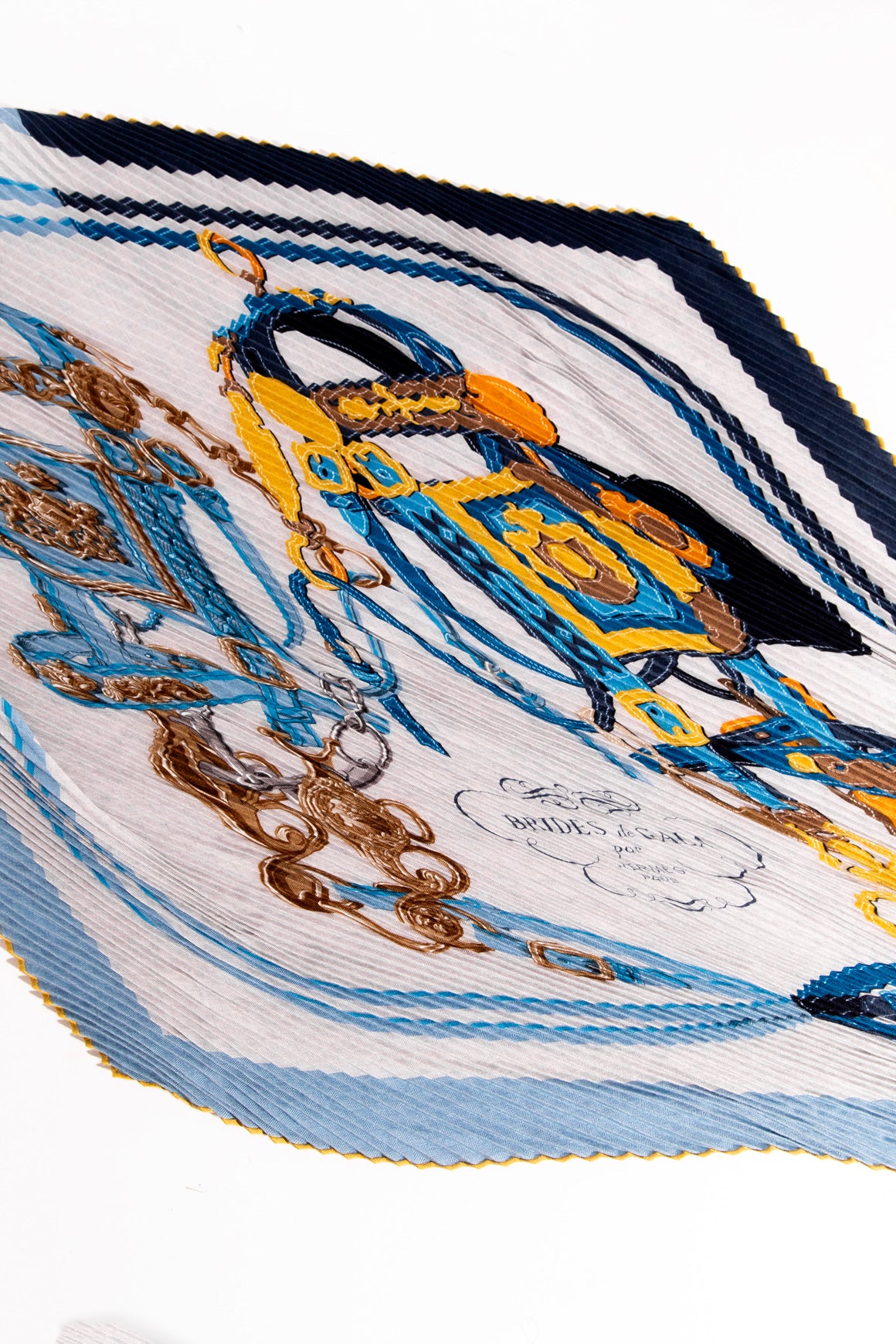 HERMES "Jean Pleats" Brides De Gala Large Scarf