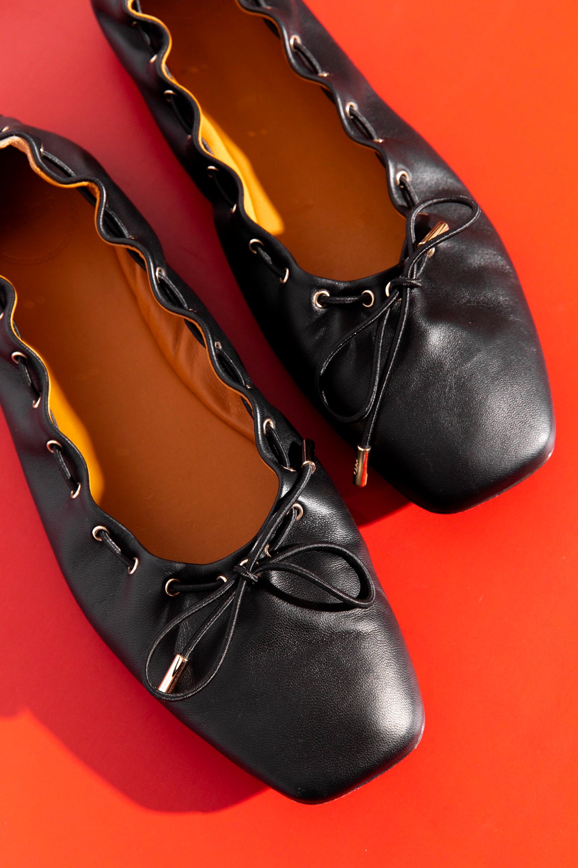 CHLOE Black Leather "Oracia" Ballet Flats (Sz. 40)