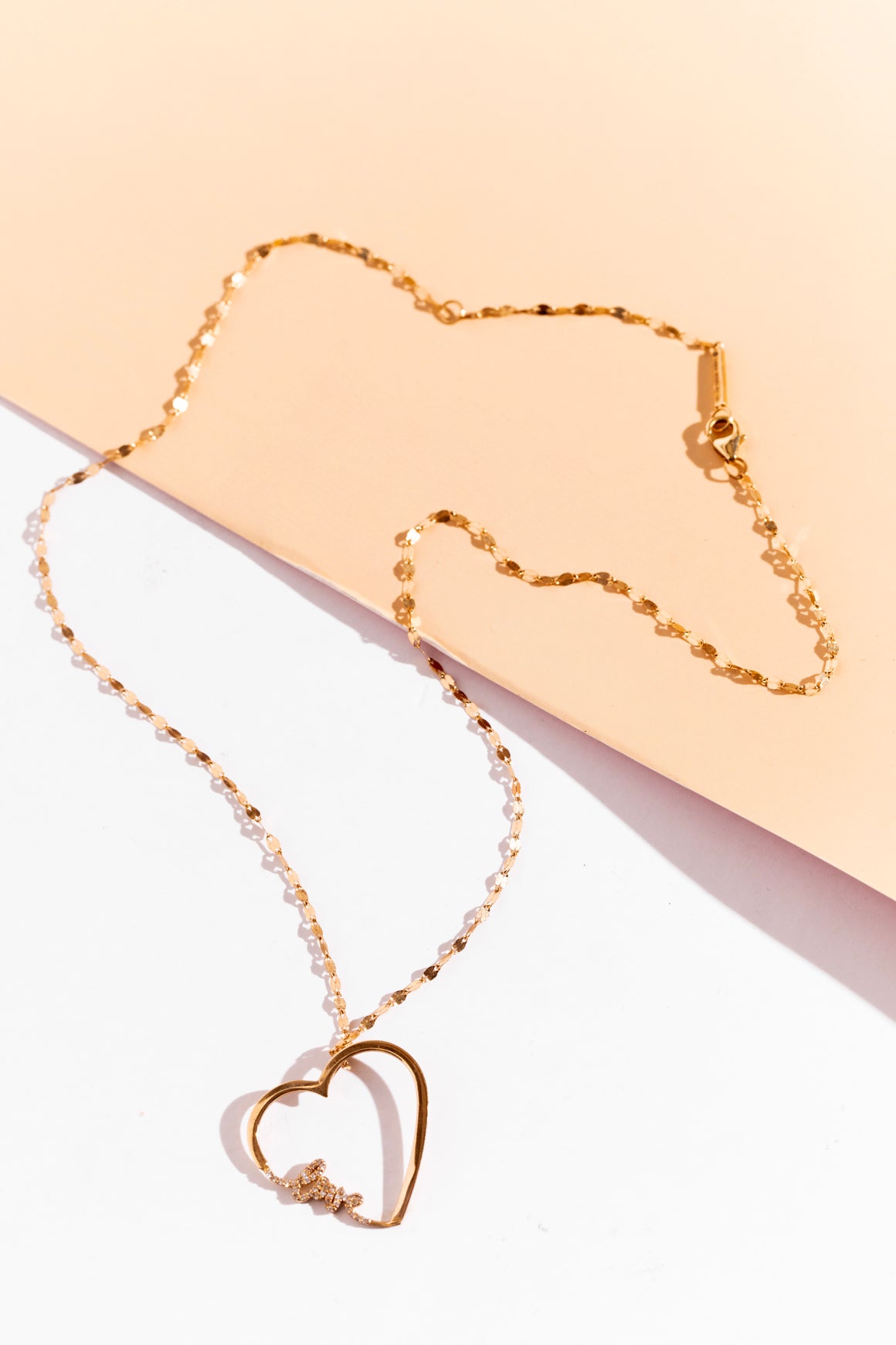 LANA 14K Yellow Gold "Blake" Chain w/ Heart Pendant