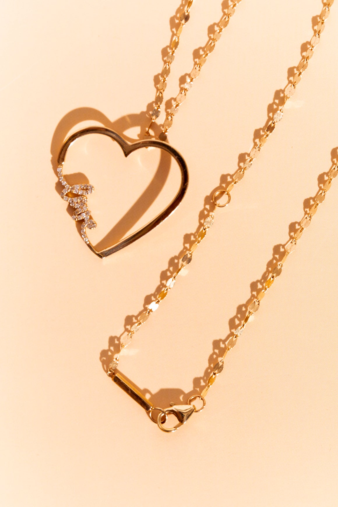 LANA 14K Yellow Gold "Blake" Chain w/ Heart Pendant