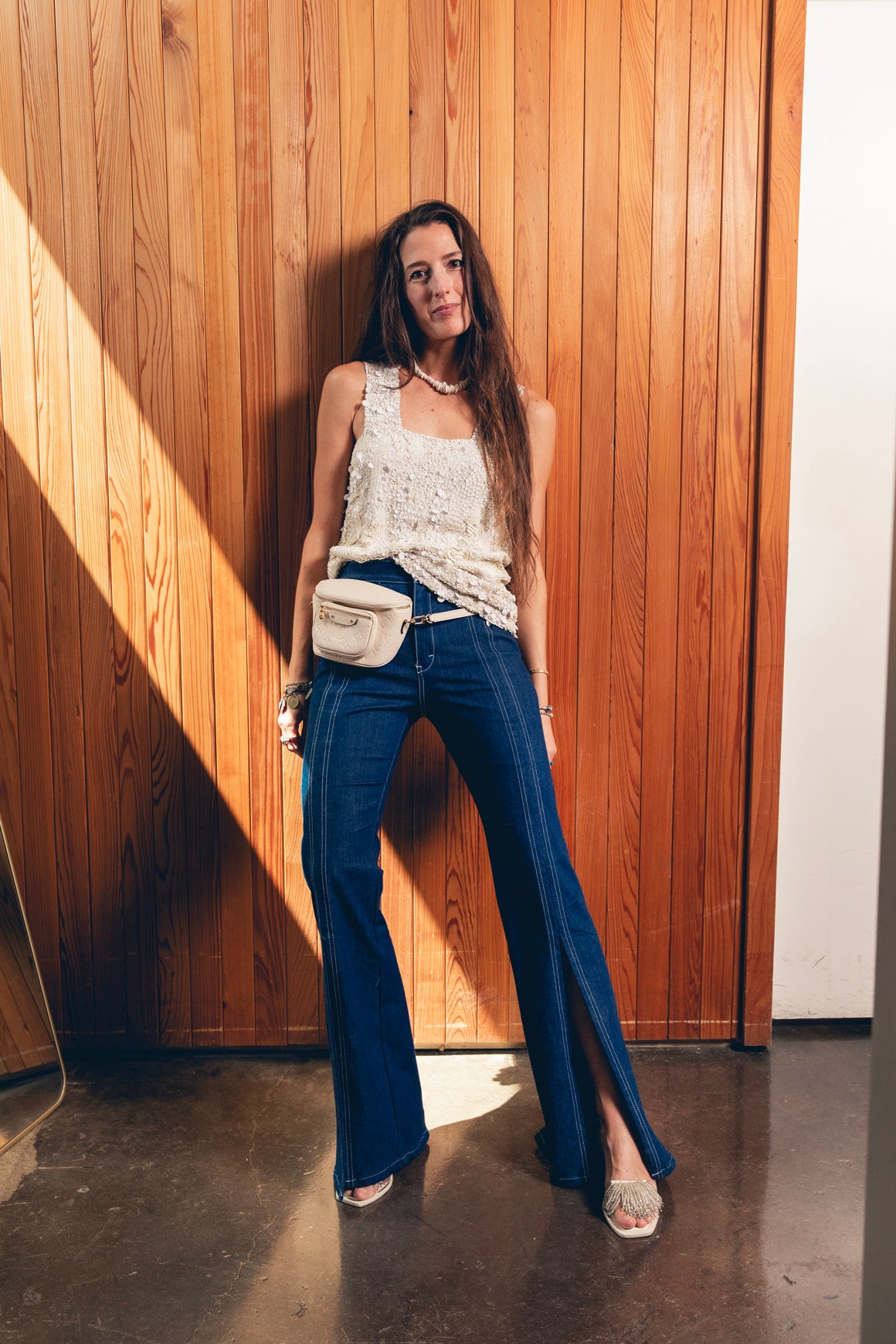 CHLOE Mid Wash Mid Rise Flare Leg Jeans (Sz. XS)