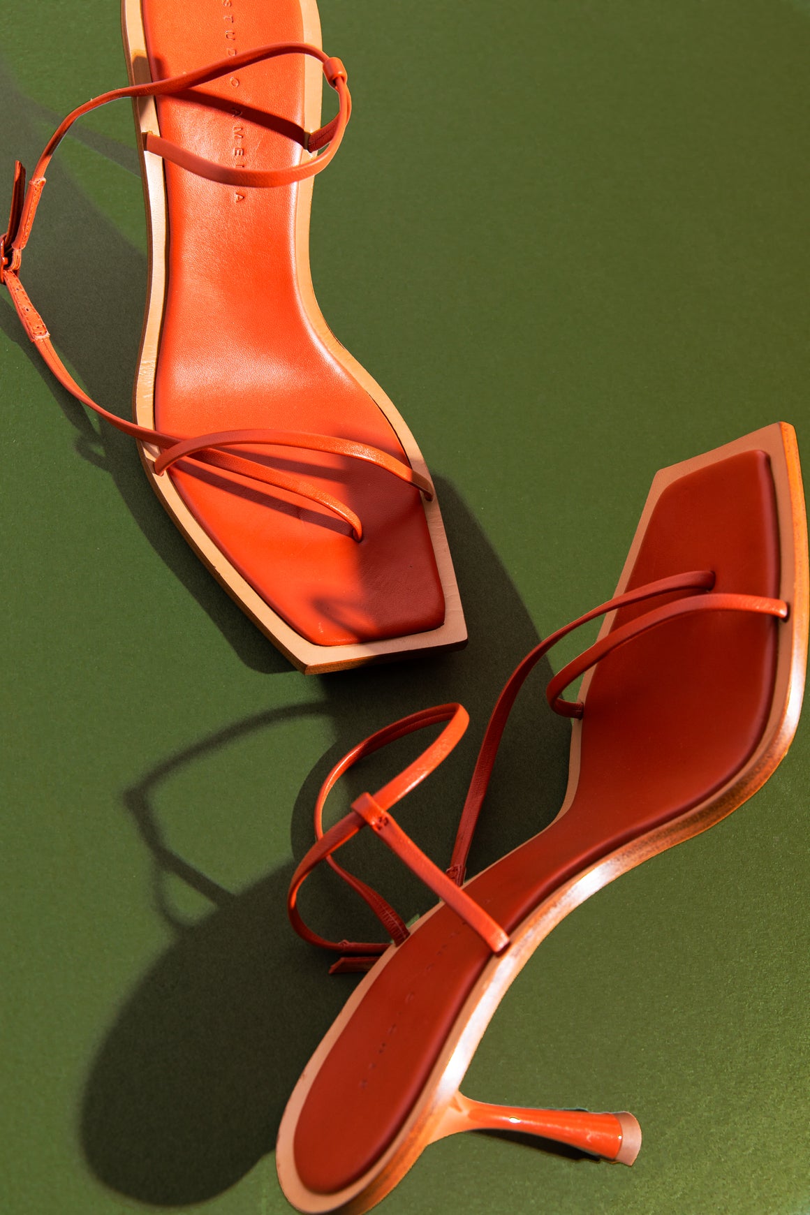 STUDIO AMELIA Orange Strappy Heels (Sz. 39)