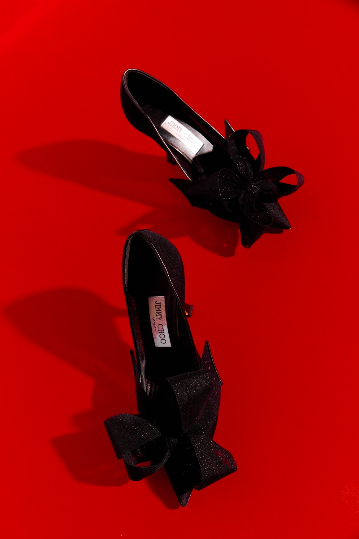 JIMMY CHOO Blk Mesh Bow Toe Pumps (Sz.38)